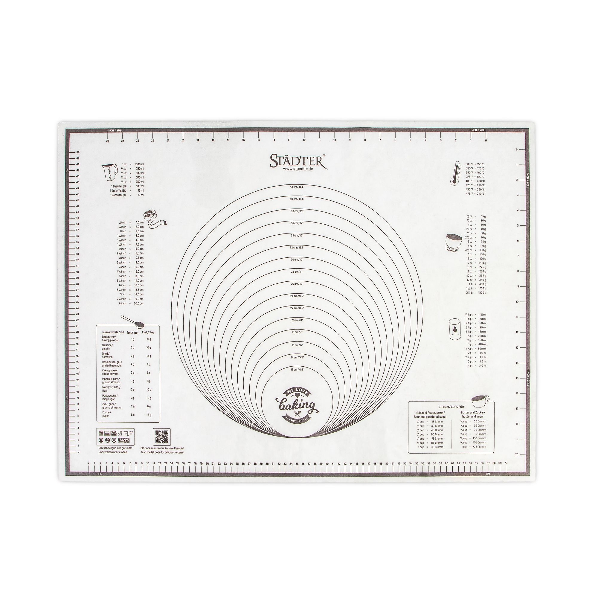 Städter - Silikonbackmatte - Mega - 80 x 60 cm
