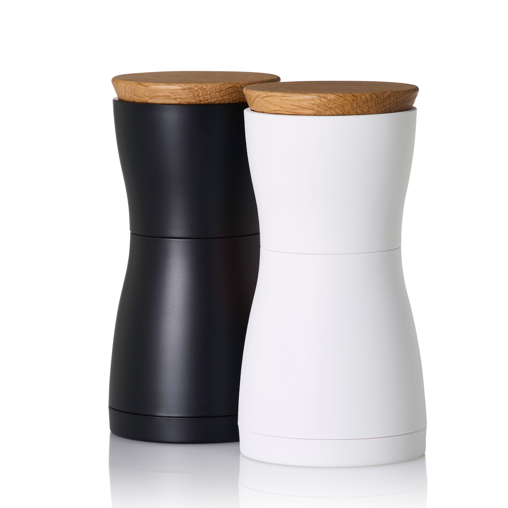 Adhoc - TWIN Pfeffer- und Salzmühle Set - 13,3 cm | Black & White