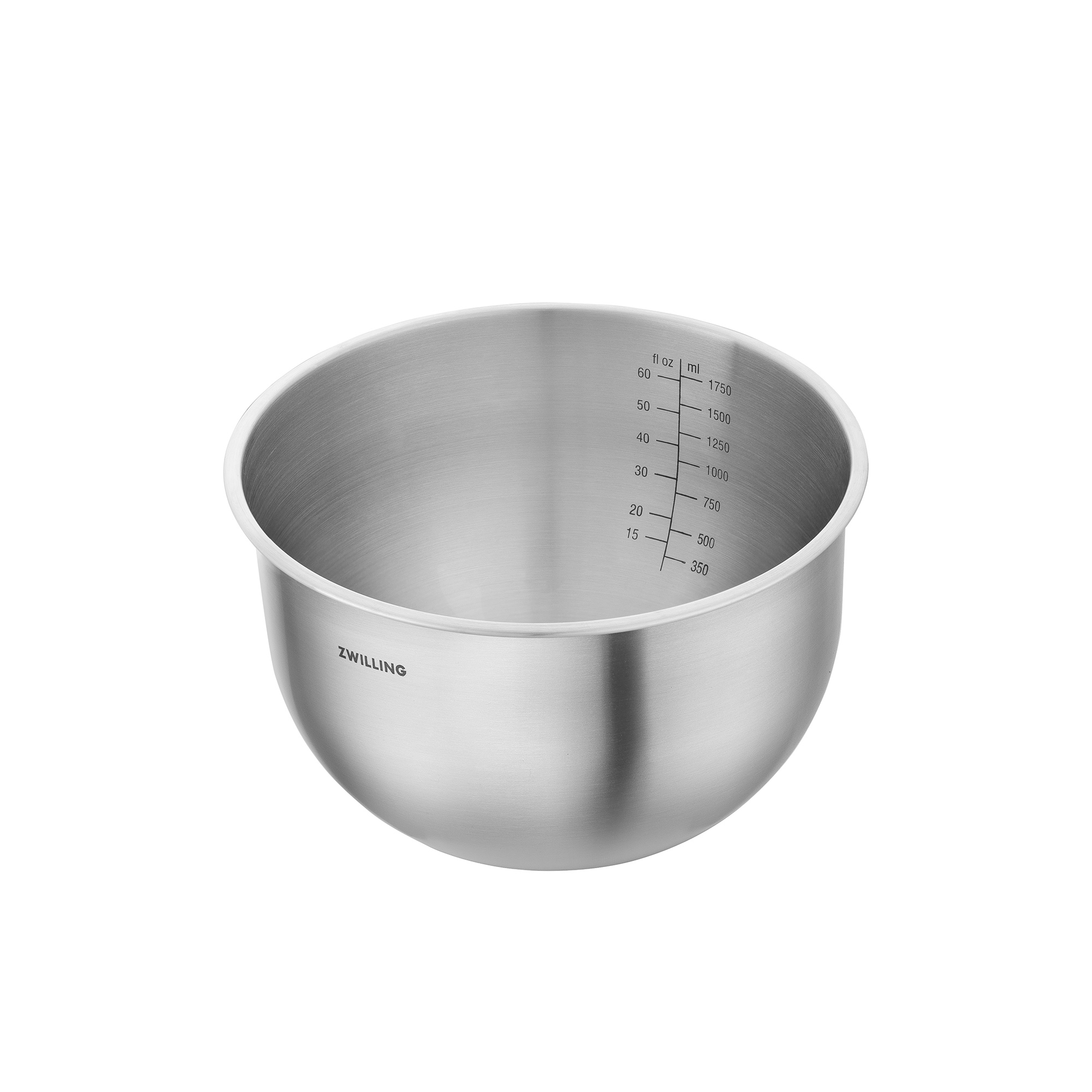 Stainless steel measuring bowl with scale up to 1750 ml