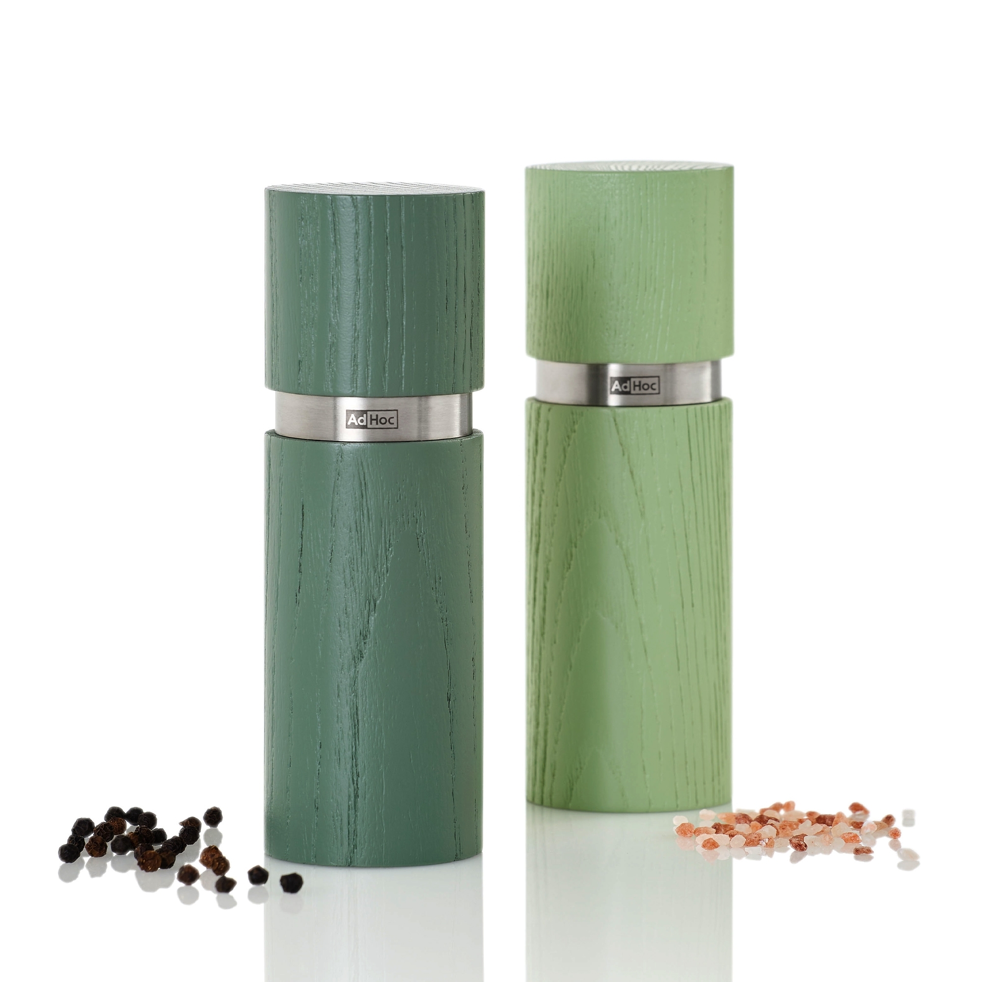 AdHoc - Textura Pfeffer- und Salzmühle Set - 15 cm | Dark & Light Green