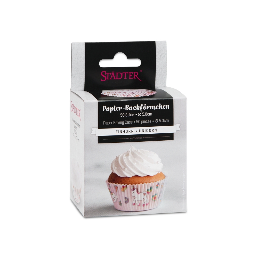Städter - Papierbackform - 50 Stück - Einhorn - ø 50 x 30 mm Städter - Papierbackform - 50 Stück - Einhorn - ø 50 x 30 mm