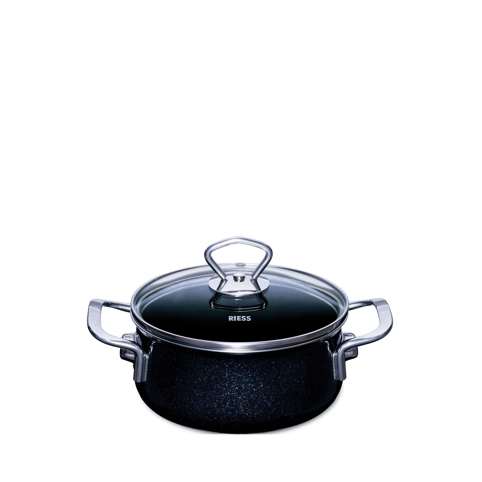 Riess NOUVELLE - Black Magic - Casserole with glass lid Ø 16 cm