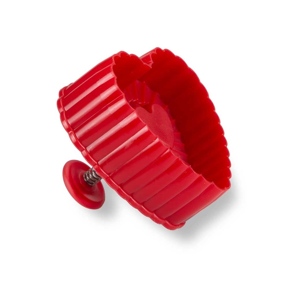 Städter - Cookie cutter with ejector - corrugated heart - with embossing and ejector