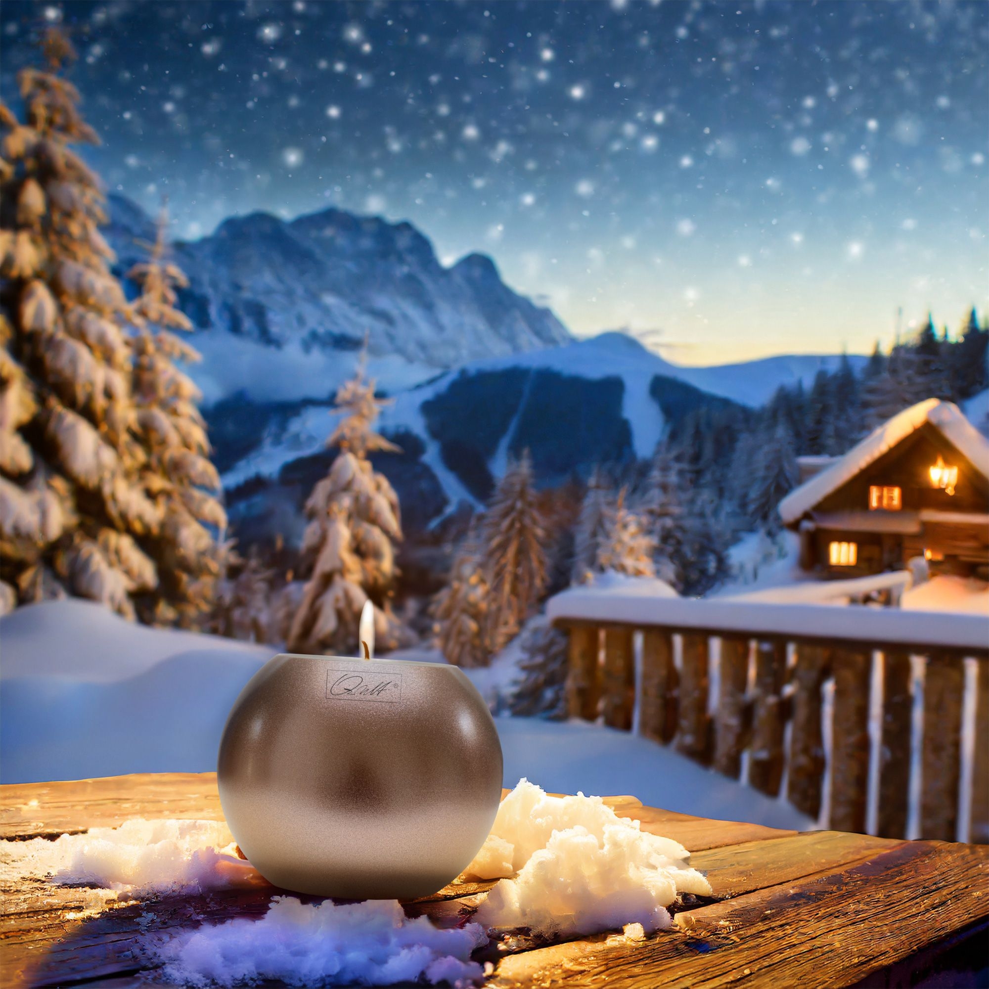 Qult Farluce Moon Metallic - Tealight Candle Holder Ø 12 cm - Silver