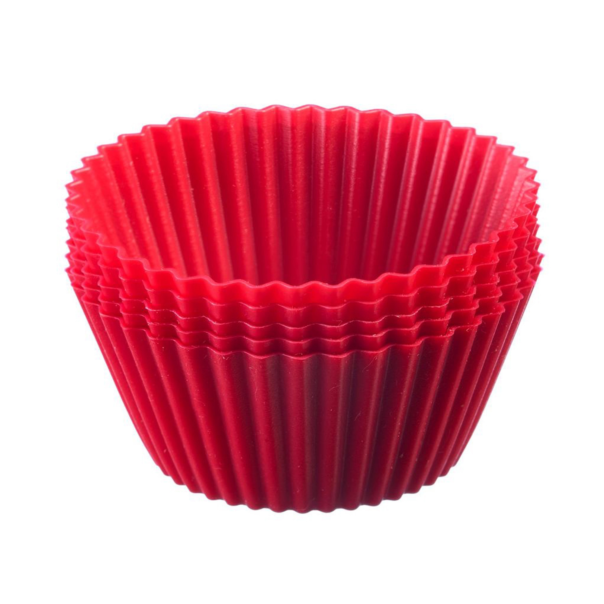 Westmark - 6 silicone muffin moulds, ø 7 cm, red
