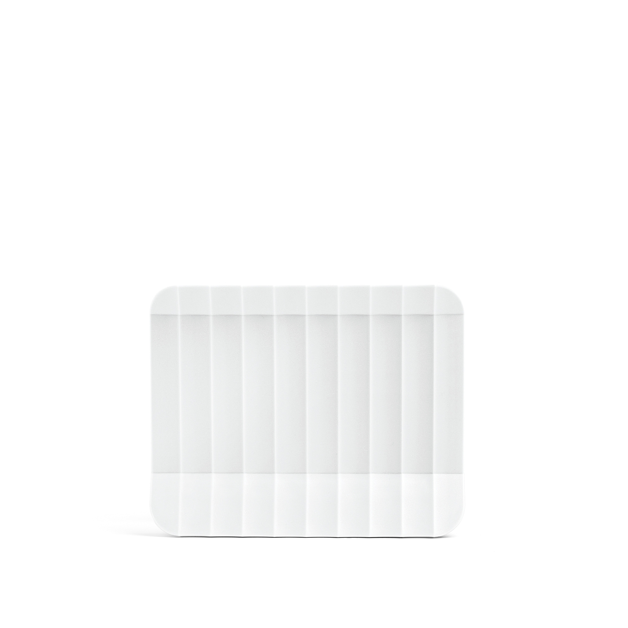 Minimalist white ribbed storage box