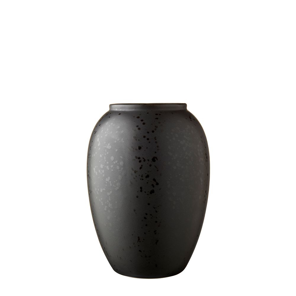 Bitz - Steingut Vase - 20 cm - Schwarz