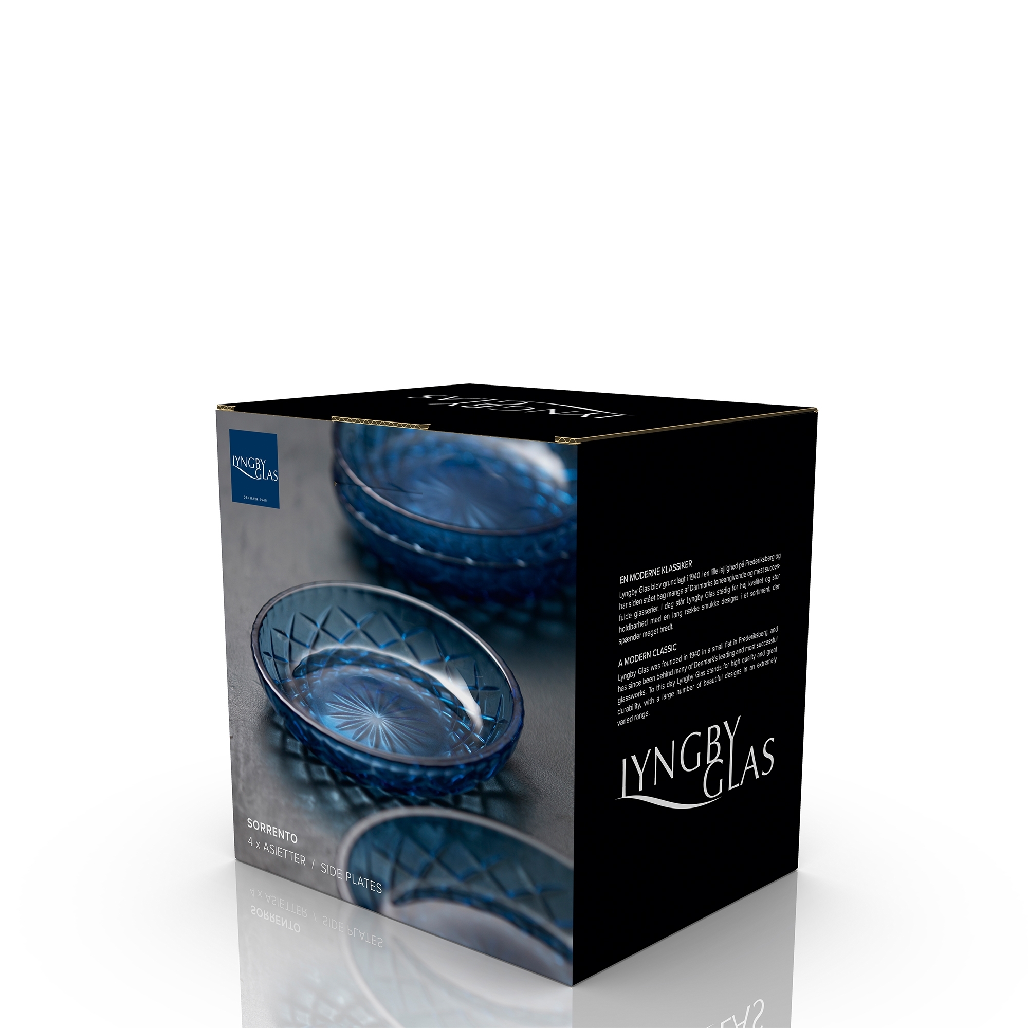 Lyngby Glass - Sorrento - Plate 16 cm - Blue - 4 pcs.