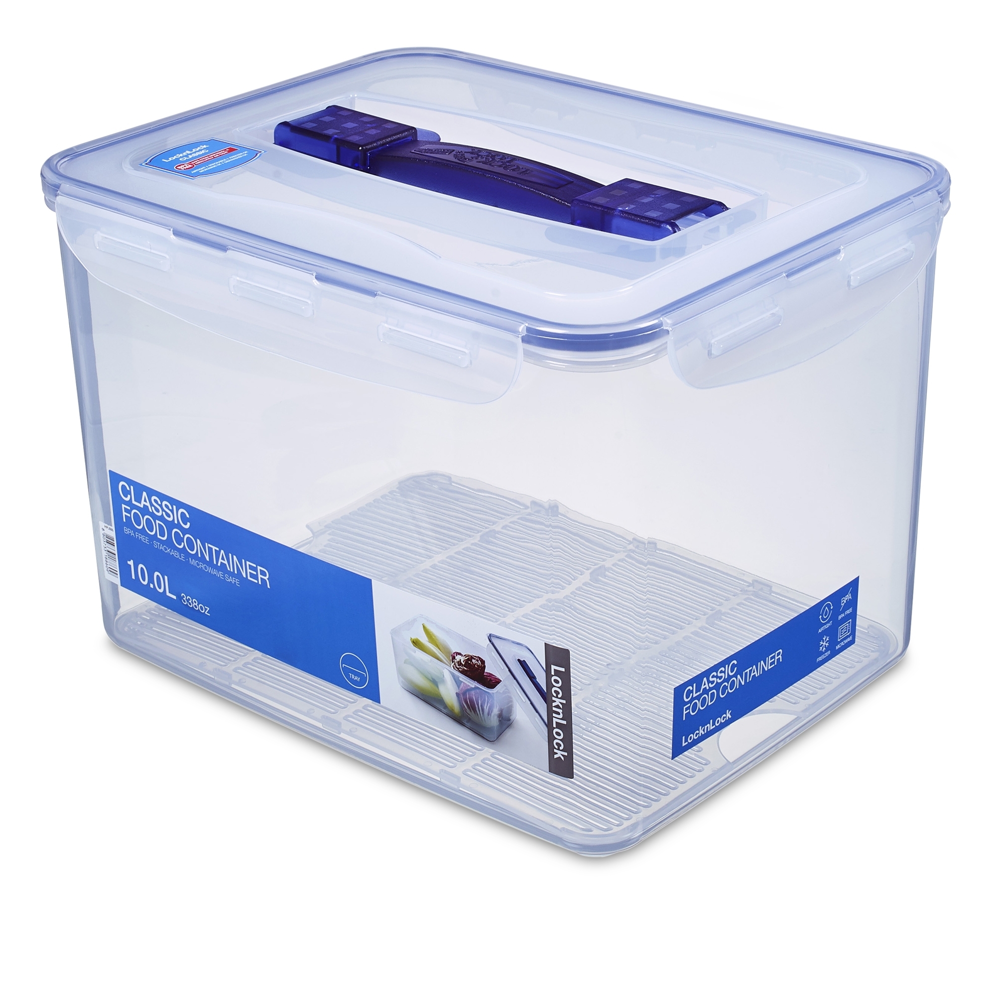 LocknLock - Aufbewahrungsbox mit Griff, rechteckig, 10 Liter