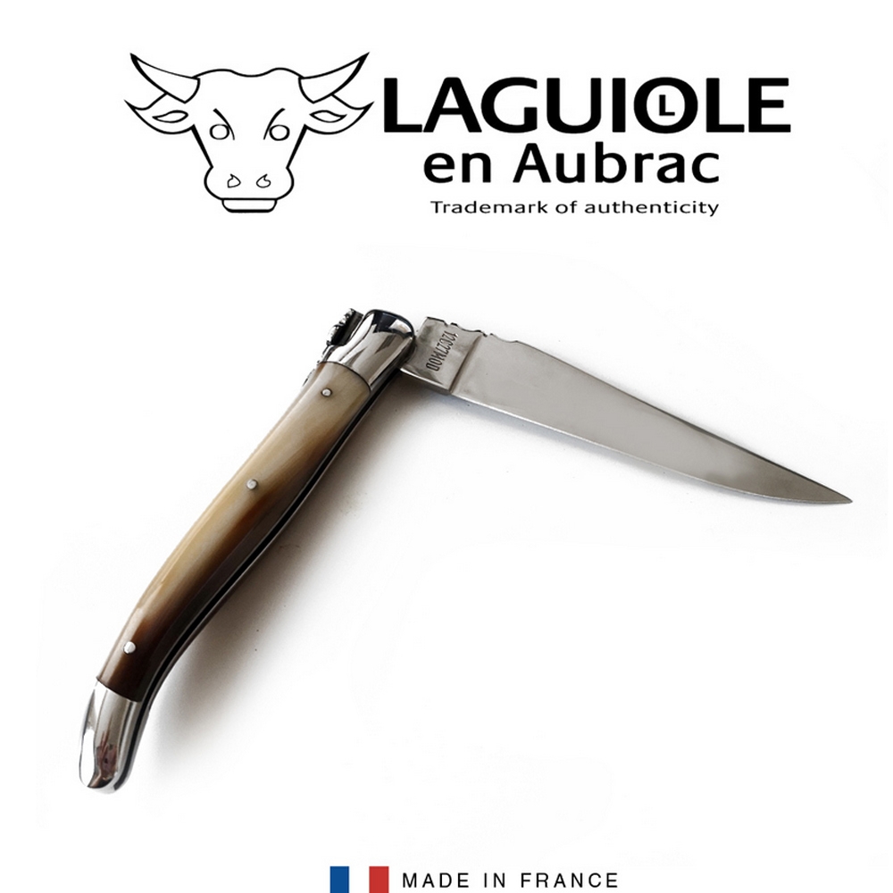 Laguiole - Klapp-/Taschenmesser geschmiedet Hornspitze glänzend