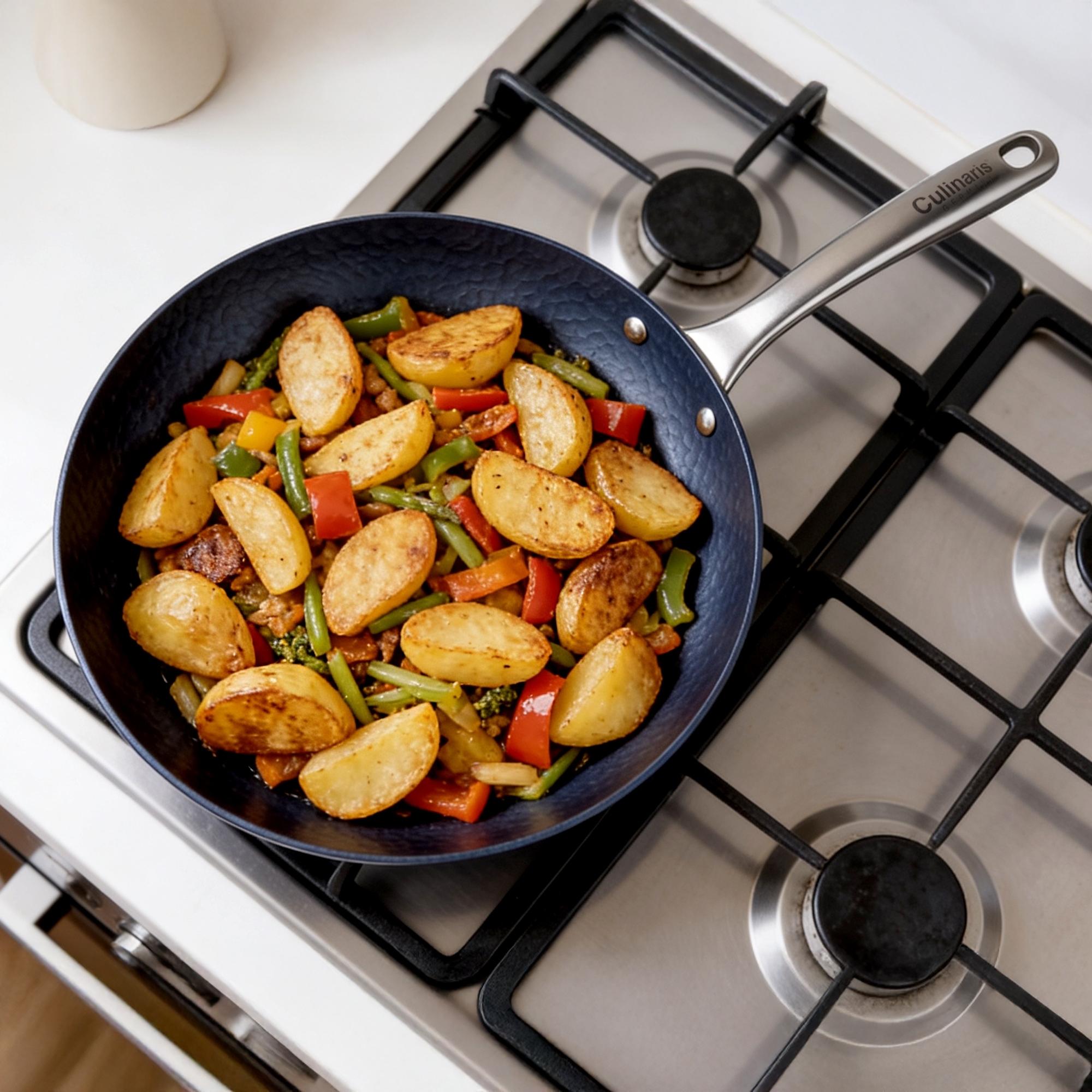 Cooked vegetables in Culinaris Martella iron pan