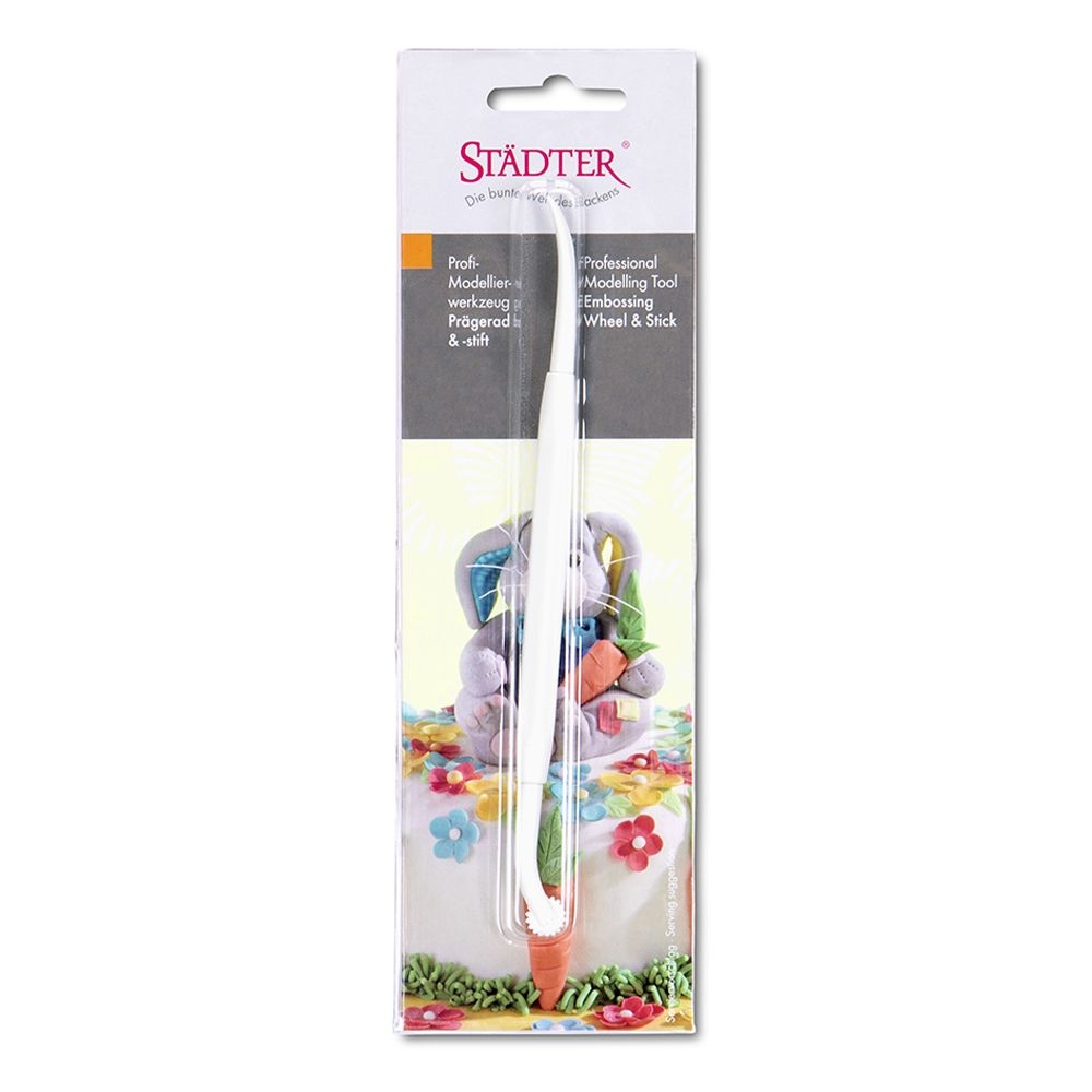 Städter - Modellierwerkzeug Prägerad & Prägestift - Weiß - 16 cm Städter - Modellierwerkzeug Prägerad & Prägestift - Weiß - 16 cm