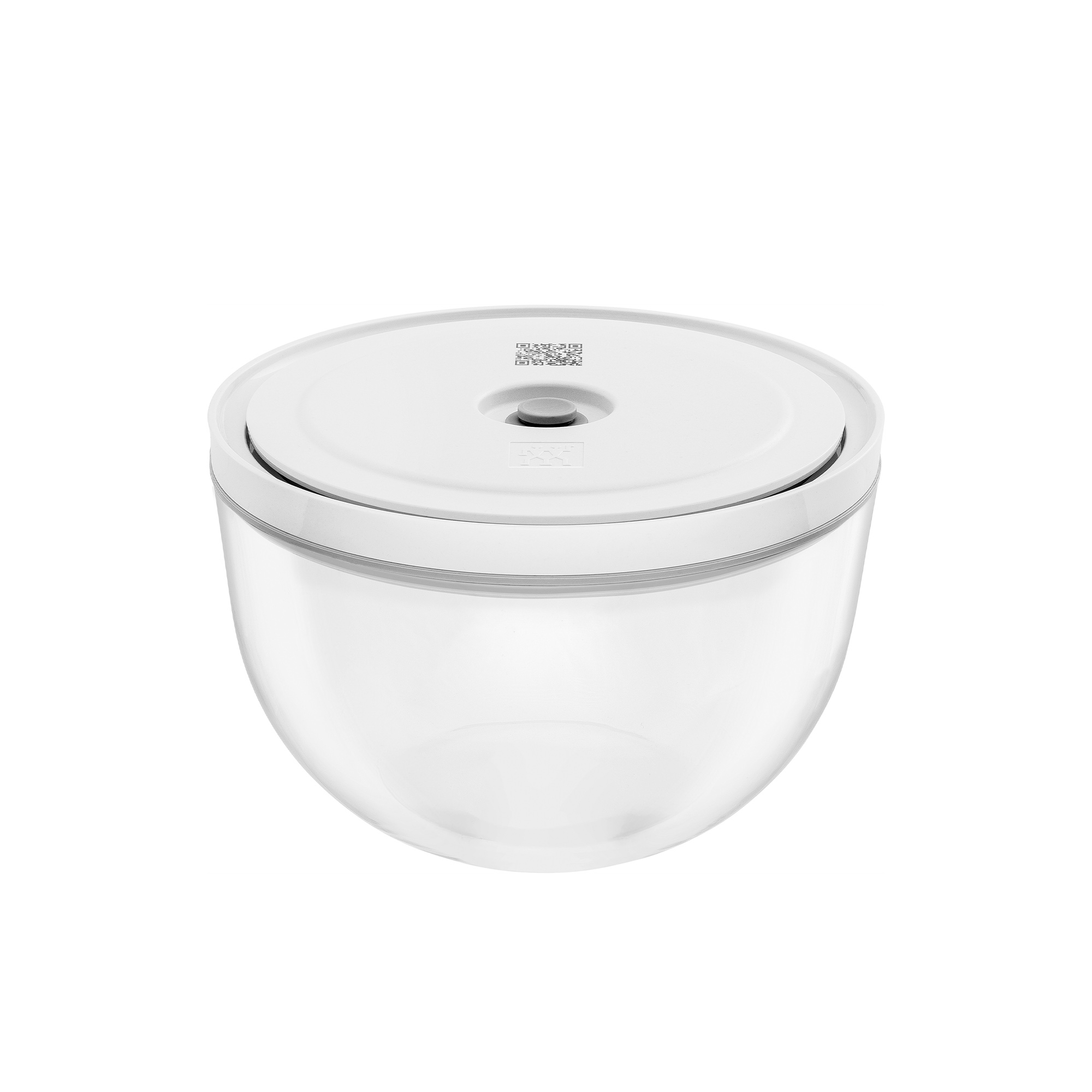 Vakuum-Aufbewahrungsbehälter rund transparent mit weißem Dec