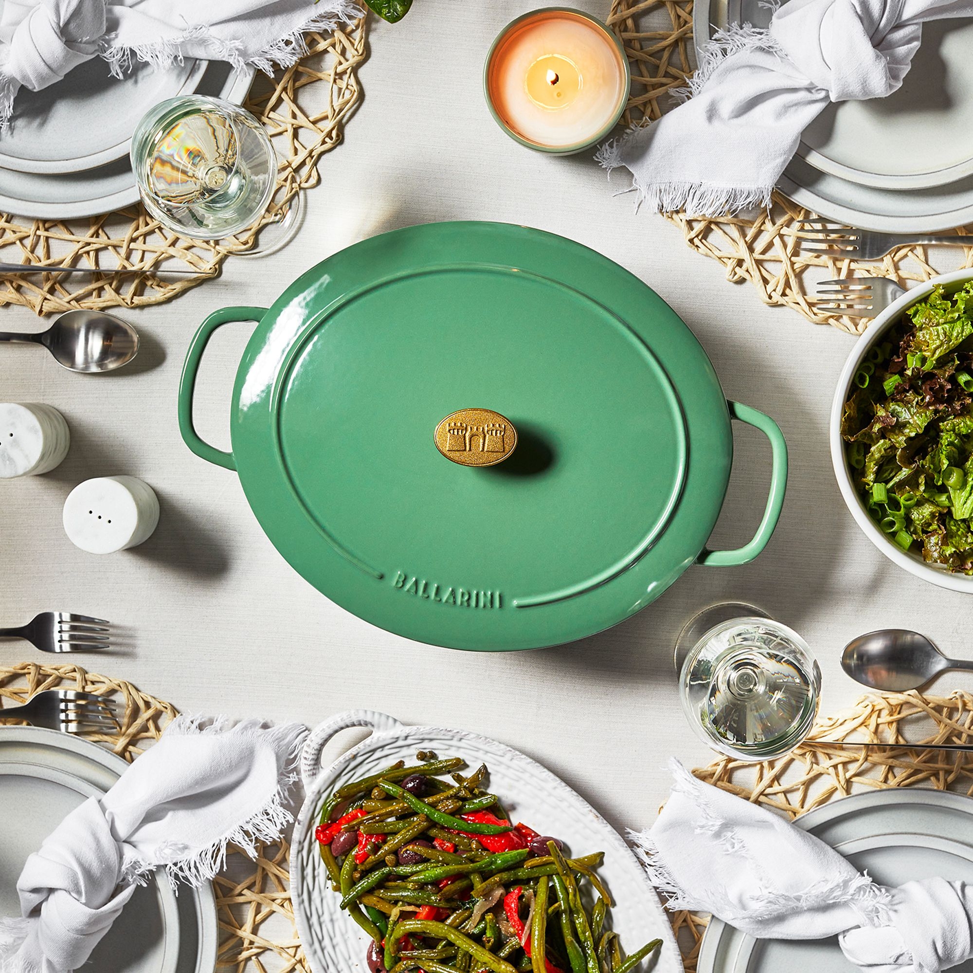 BALLARINI - Cocotte | Bellamonte | oval | 31 cm | green BALLARINI - Cocotte | Bellamonte | oval | 31 cm | green