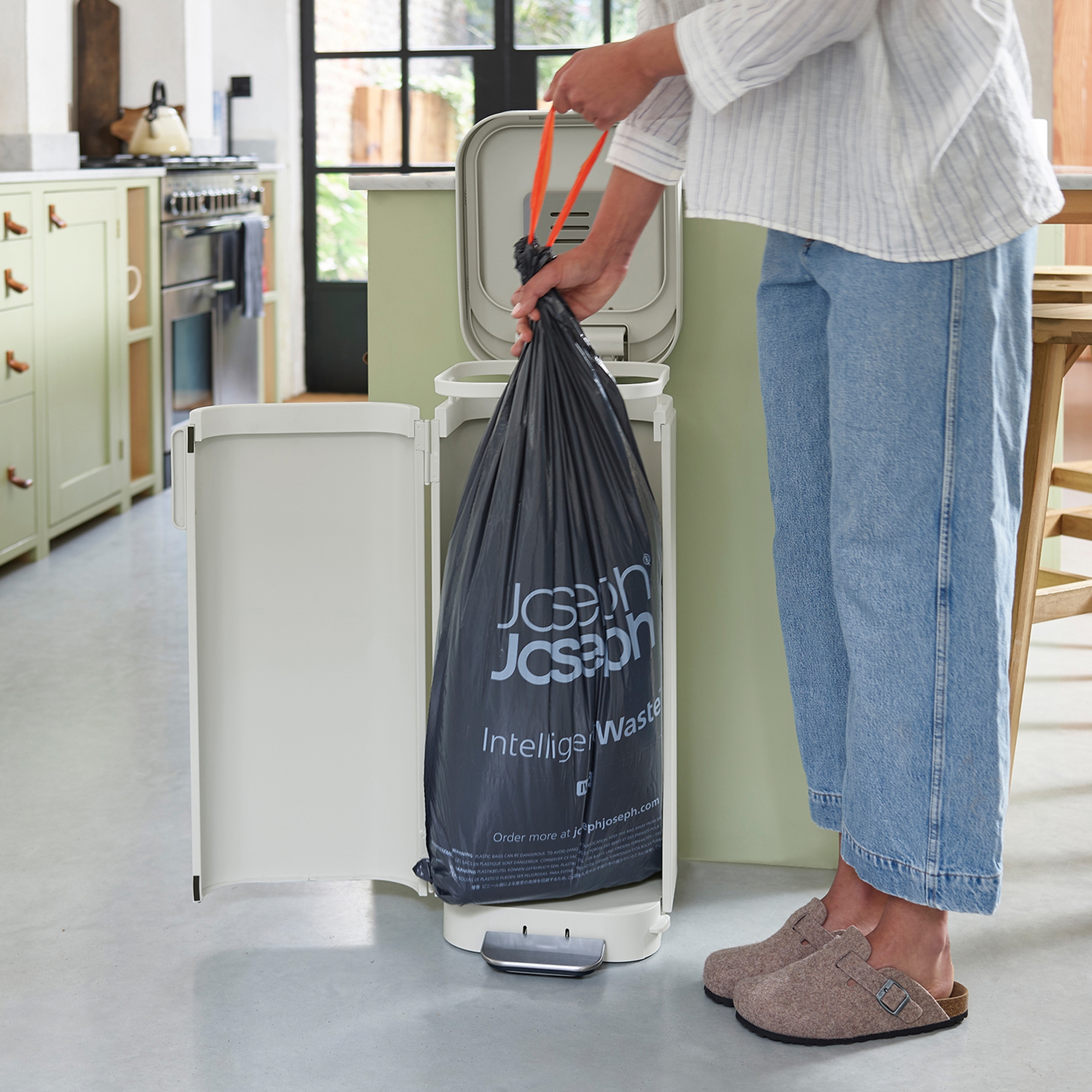 Joseph Joseph - Porta™ 40 L waste bin with foot pedal grey