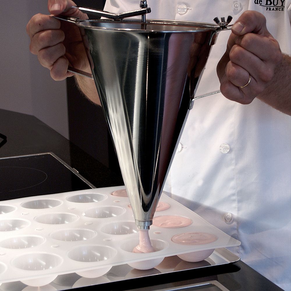 de Buyer - KWIK MAX stainless steel piston funnel - 3,3 L de Buyer - KWIK MAX stainless steel piston funnel - 3,3 L