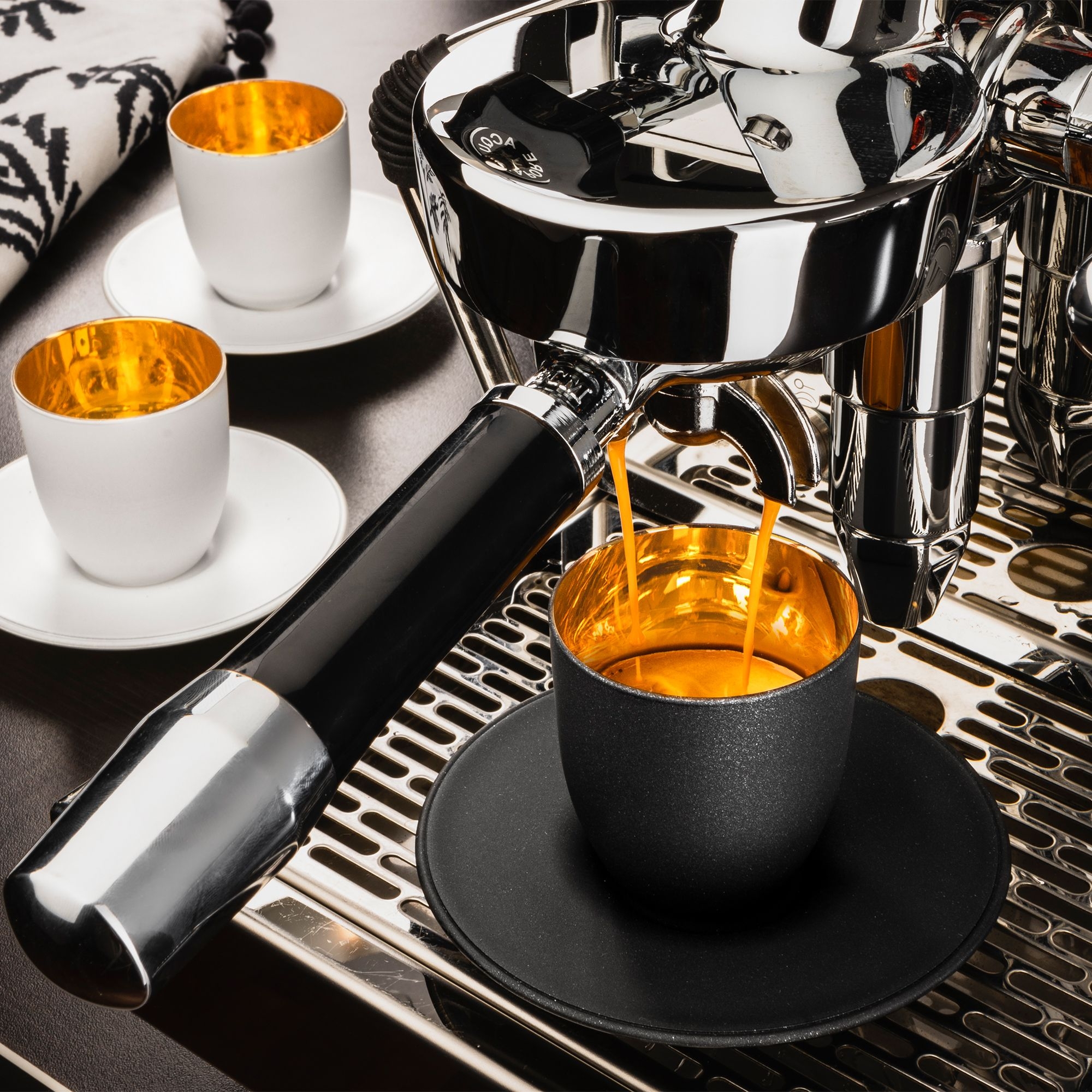 Eisch - COSMO COLLECT Espresso Set, black/gold