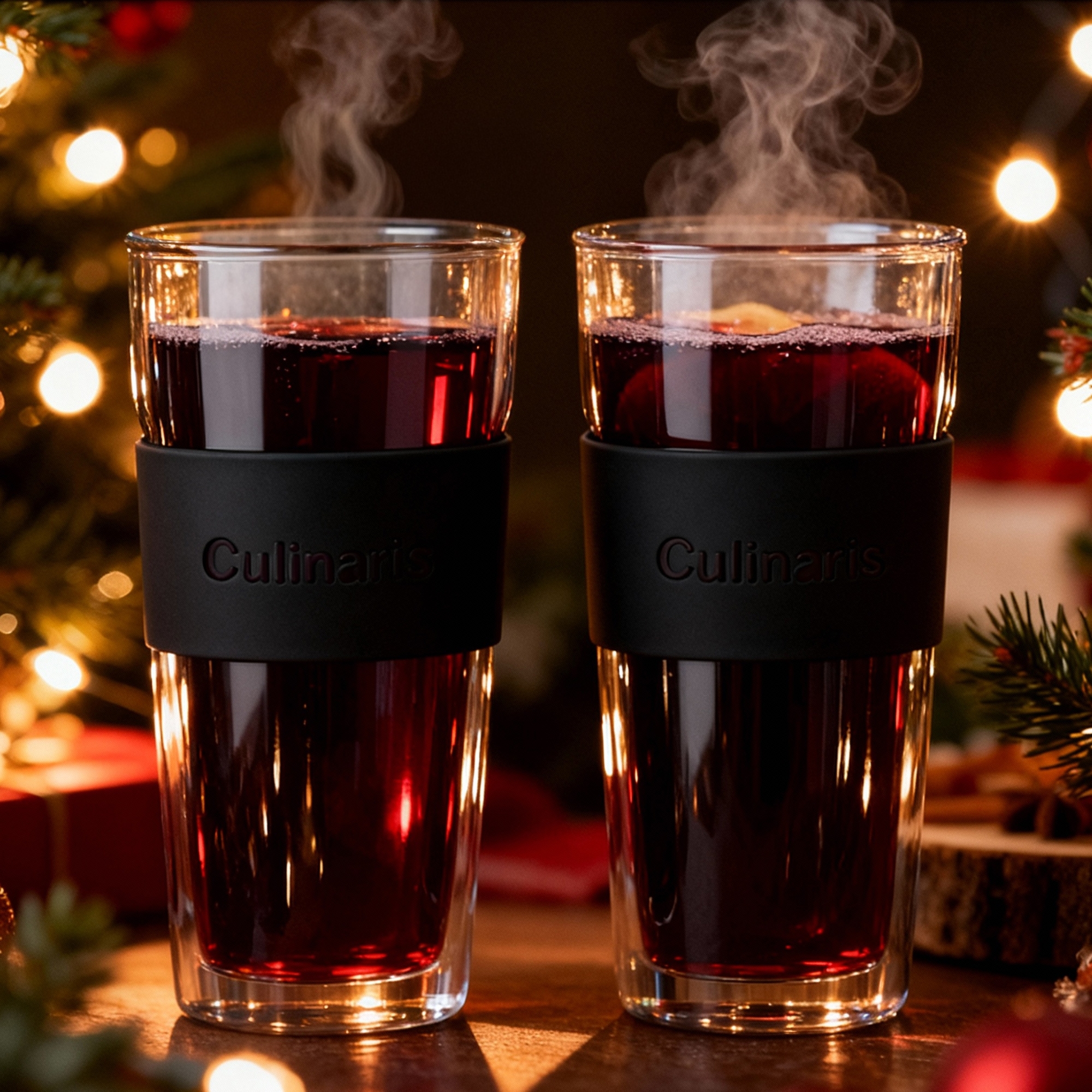 Doppelwandiges 2er Glasset - Portare -  420 ml - Becher - schwarz | Culinaris