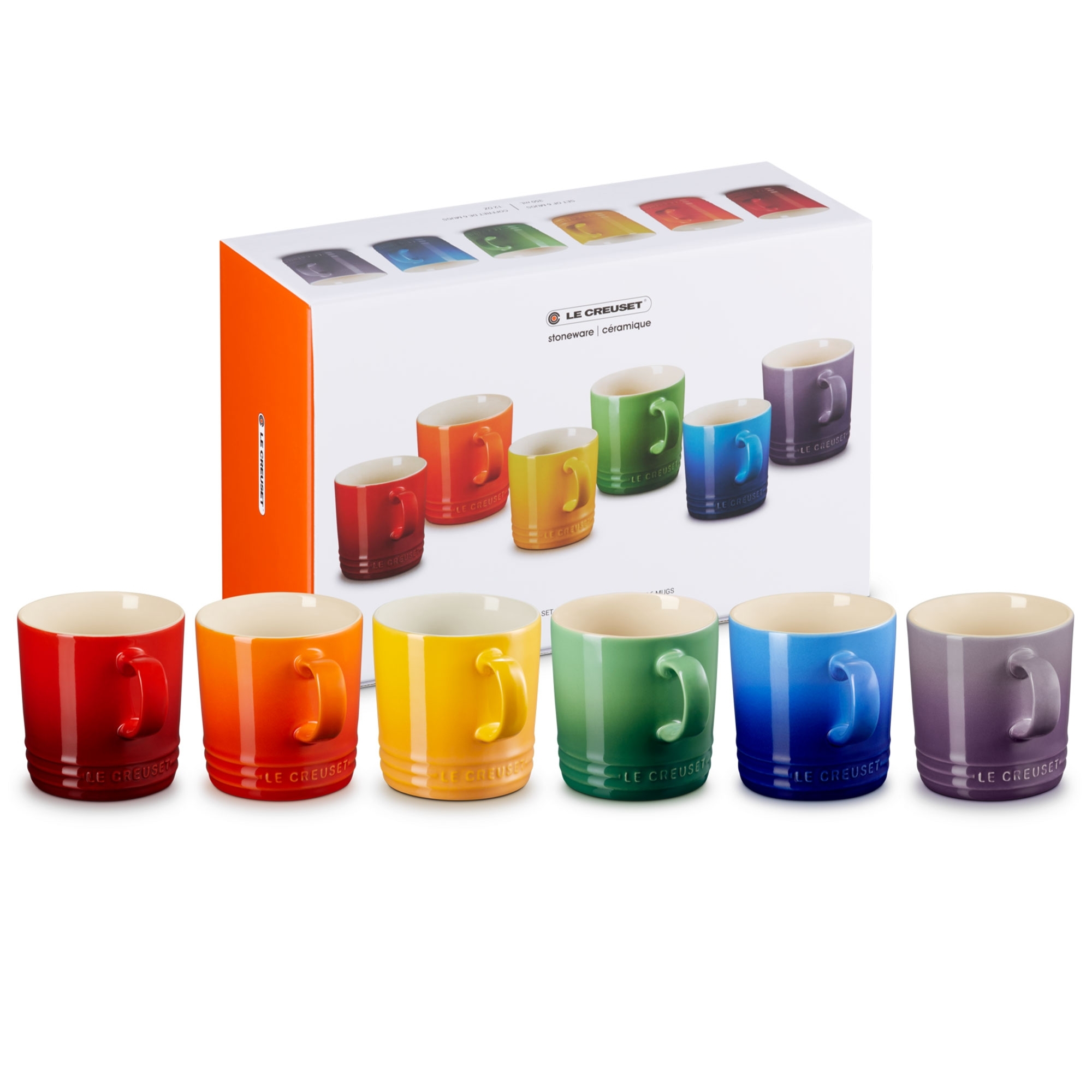 Le Creuset - Becher 350 ml - 6er Set Regenbogen Le Creuset - Becher 350 ml - 6er Set Regenbogen
