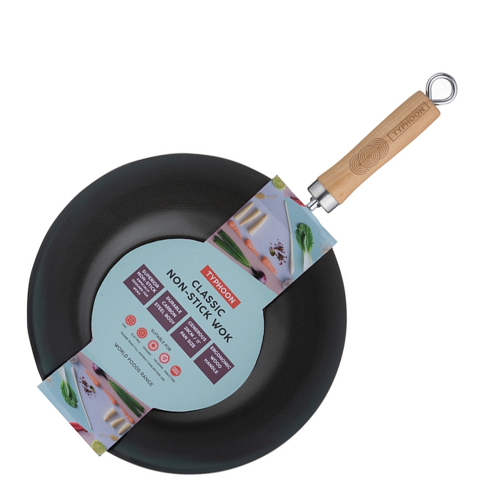 Typhoon - Karbonstahl Wok - Antihaft in 2 Gößen