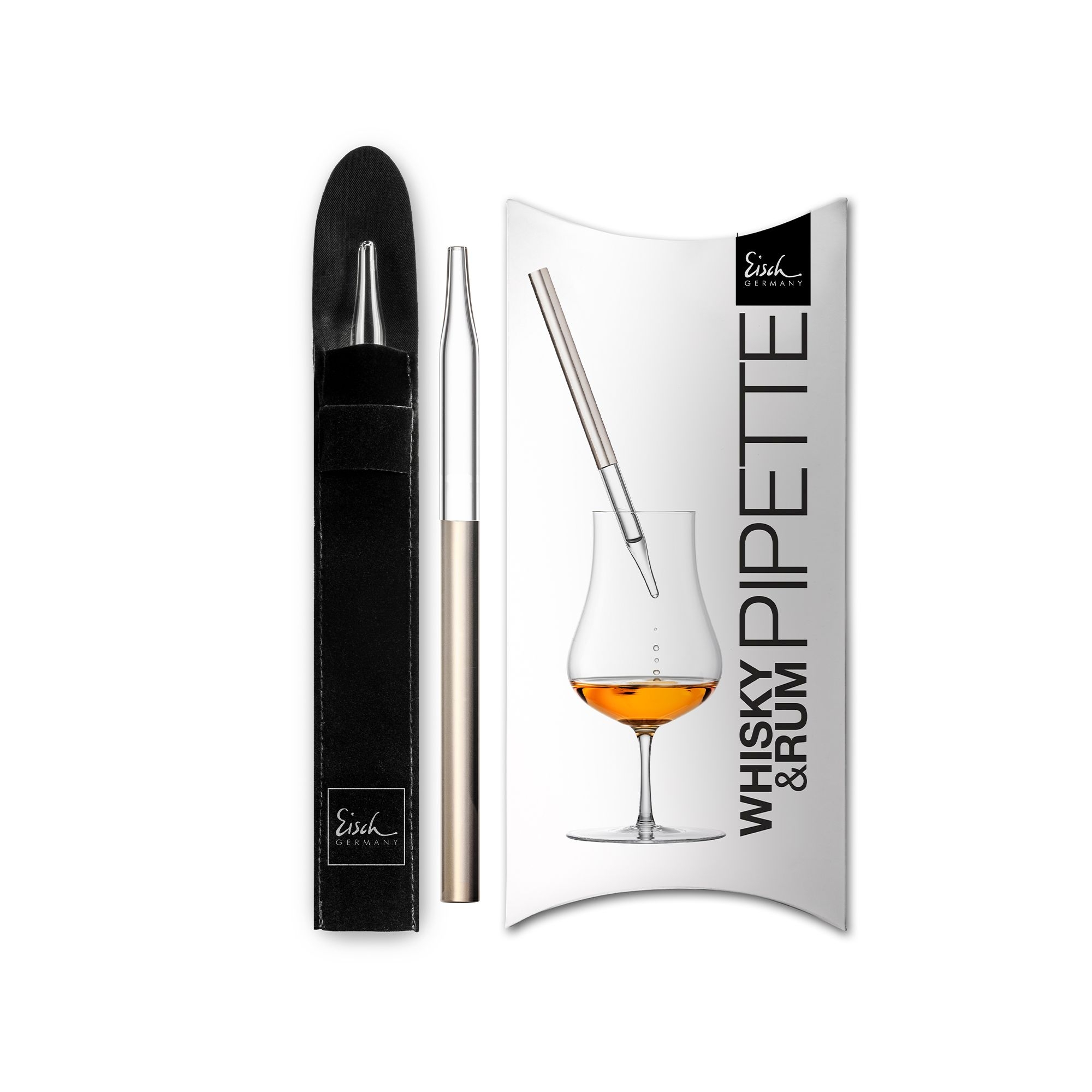 Eisch - Whisky/Rum Pipette GENTLEMAN, platin