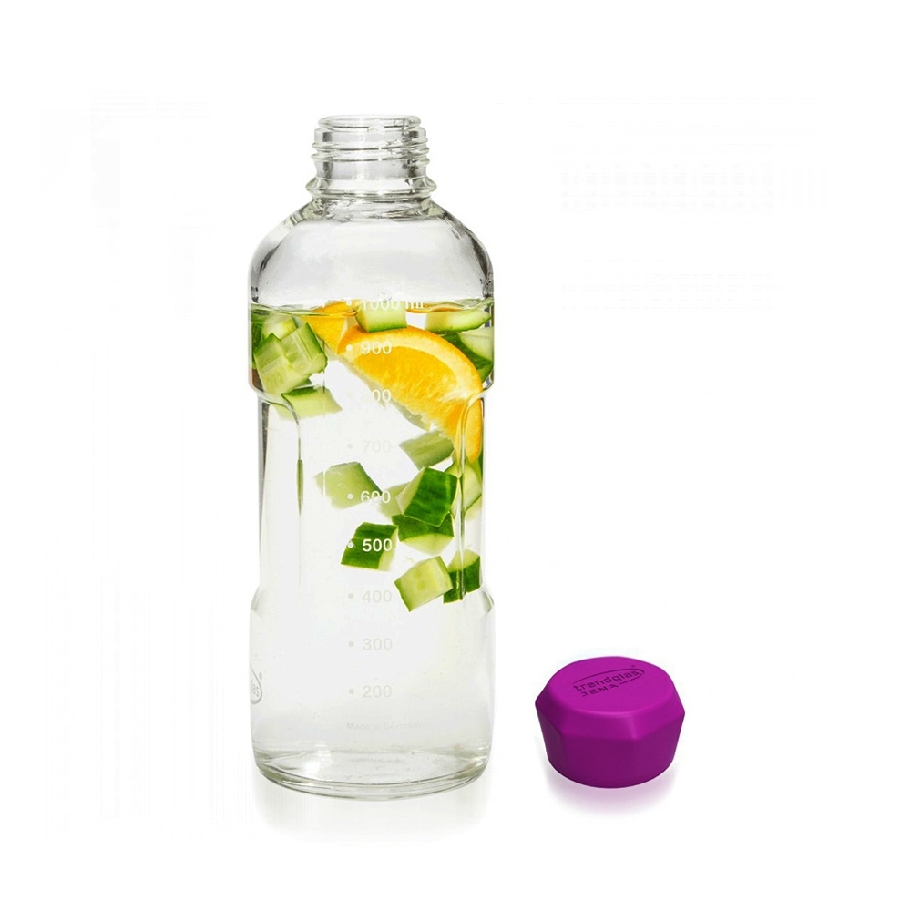 Trend glass Jena - BLUE OCEAN - drinking bottle 1000 ml, violett