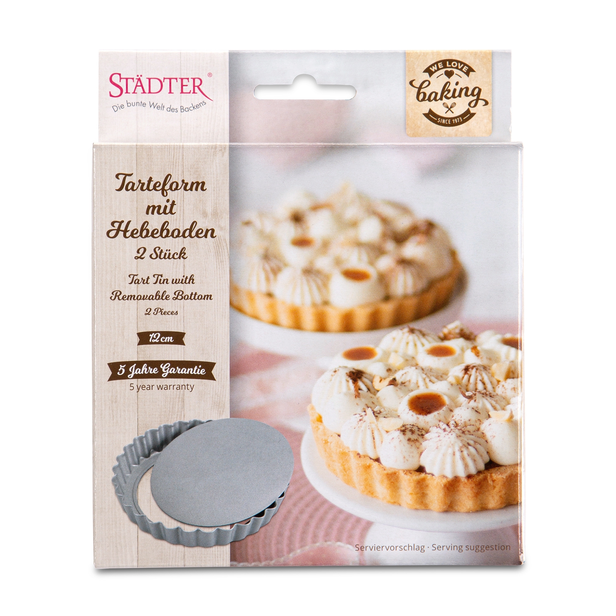 Städter - We-Love-Baking - Tarteform mit Hebeboden - 2 Stück - ø 12,0 cm / H 1,8 cm / 180 ml Städter - We-Love-Baking - Tarteform mit Hebeboden - 2 Stück - ø 12,0 cm / H 1,8 cm / 180 ml