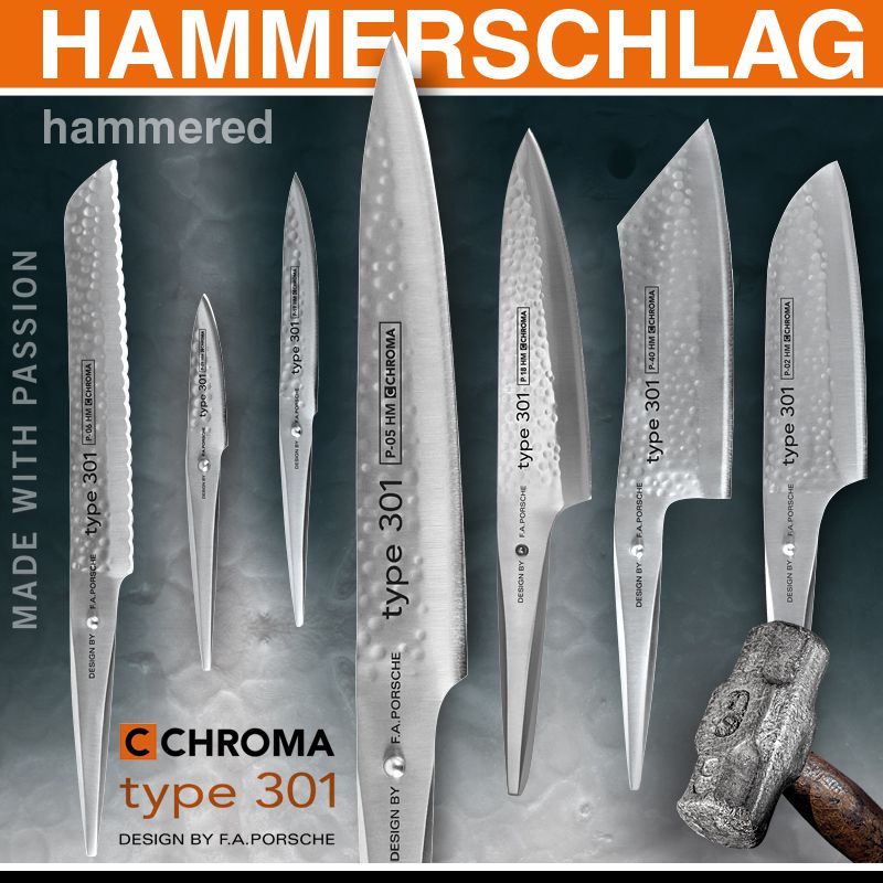 CHROMA Type 301 - P-02 HM Santoku Knife 17,8 cm