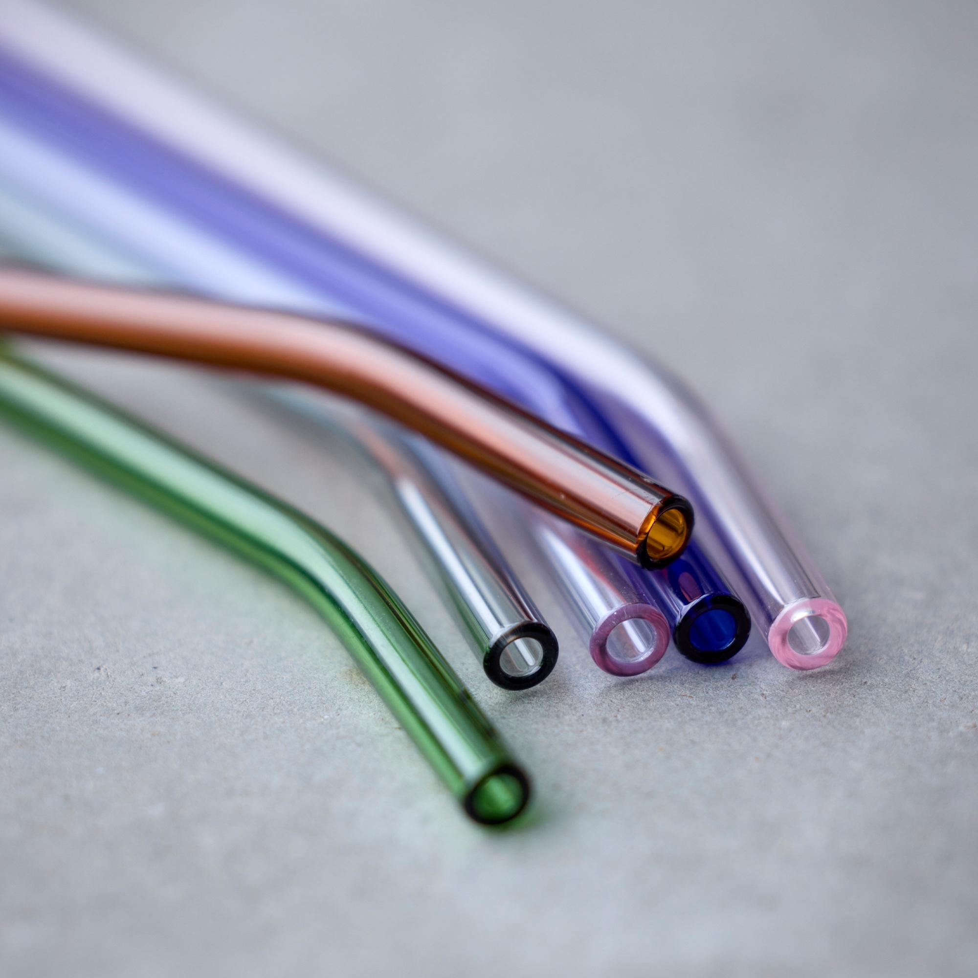 Lyngby glass straw with bend - 4 pcs. - Clear