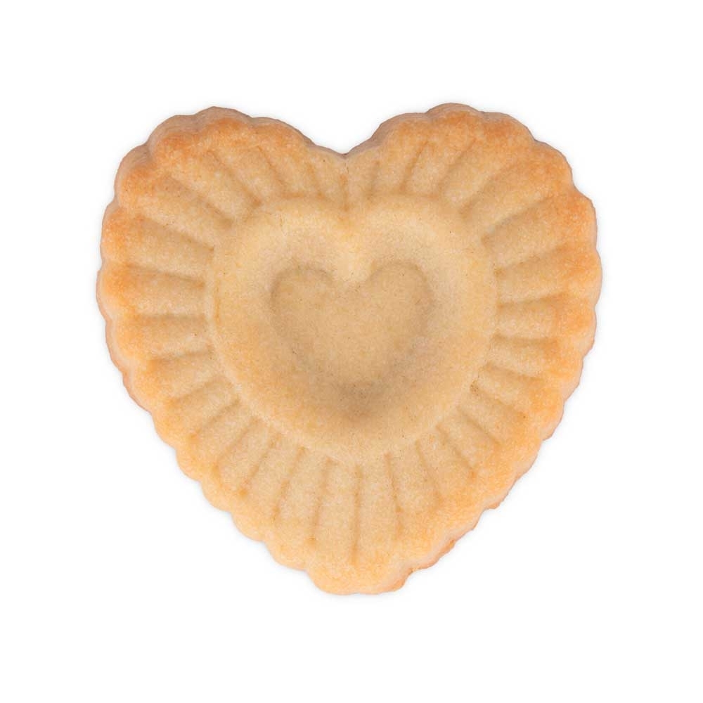 Städter - Cookie cutter with ejector - corrugated heart - with embossing and ejector