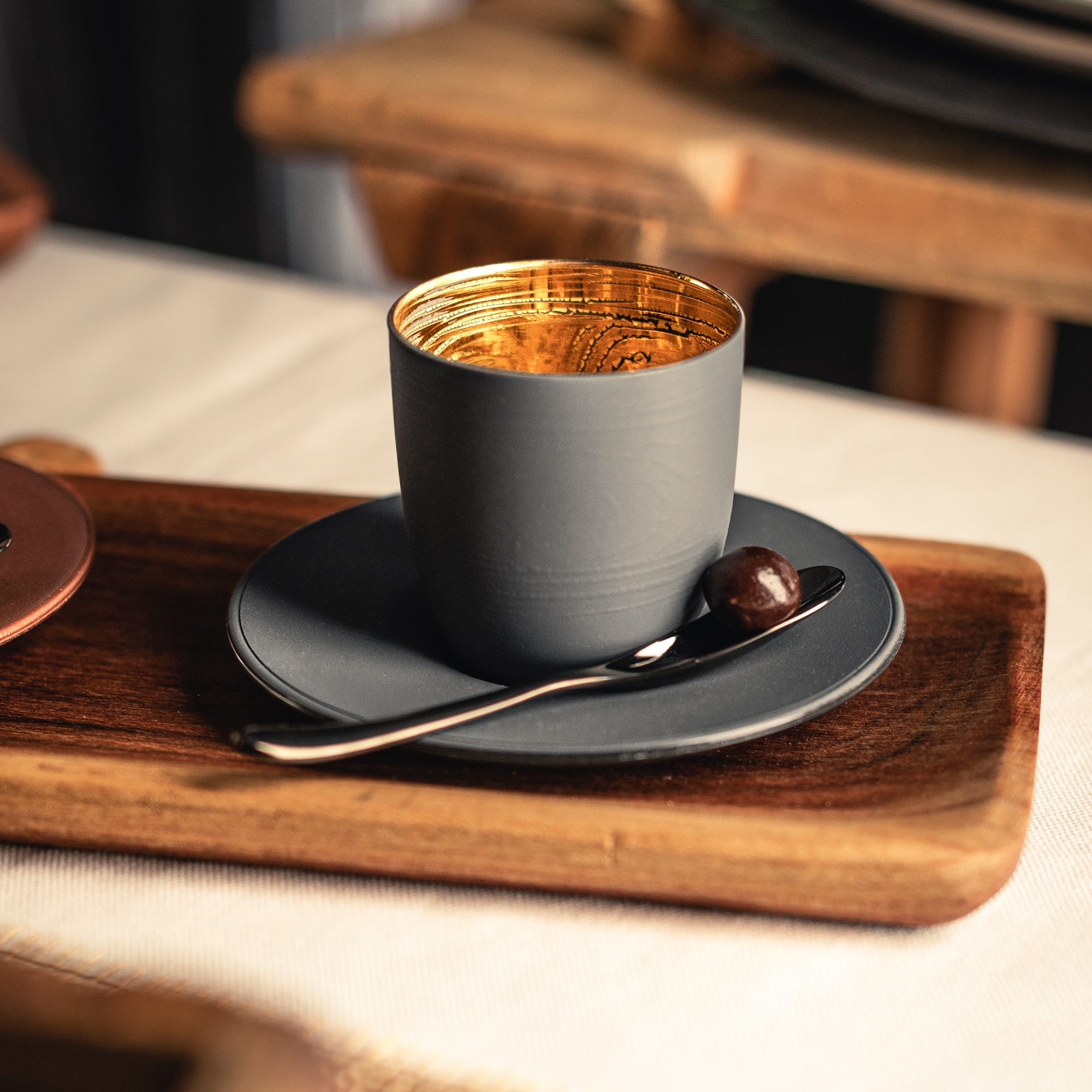 Eisch – COSMO COLLECT espresso set, grey/gold