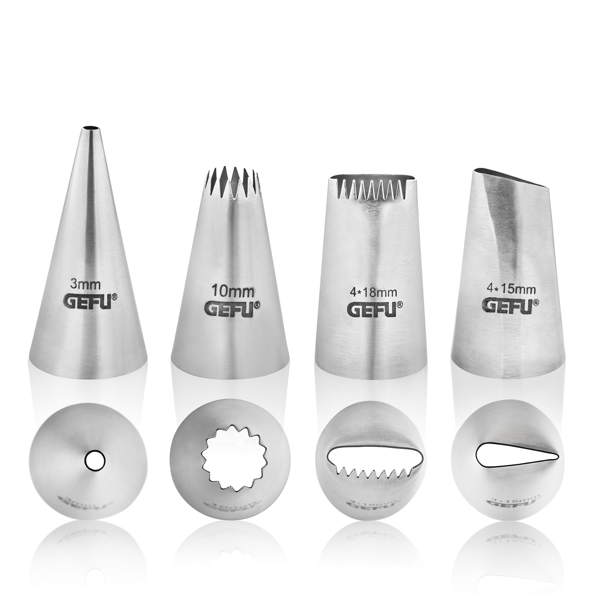 Gefu - Piping nozzle set DECORE, 4 pieces