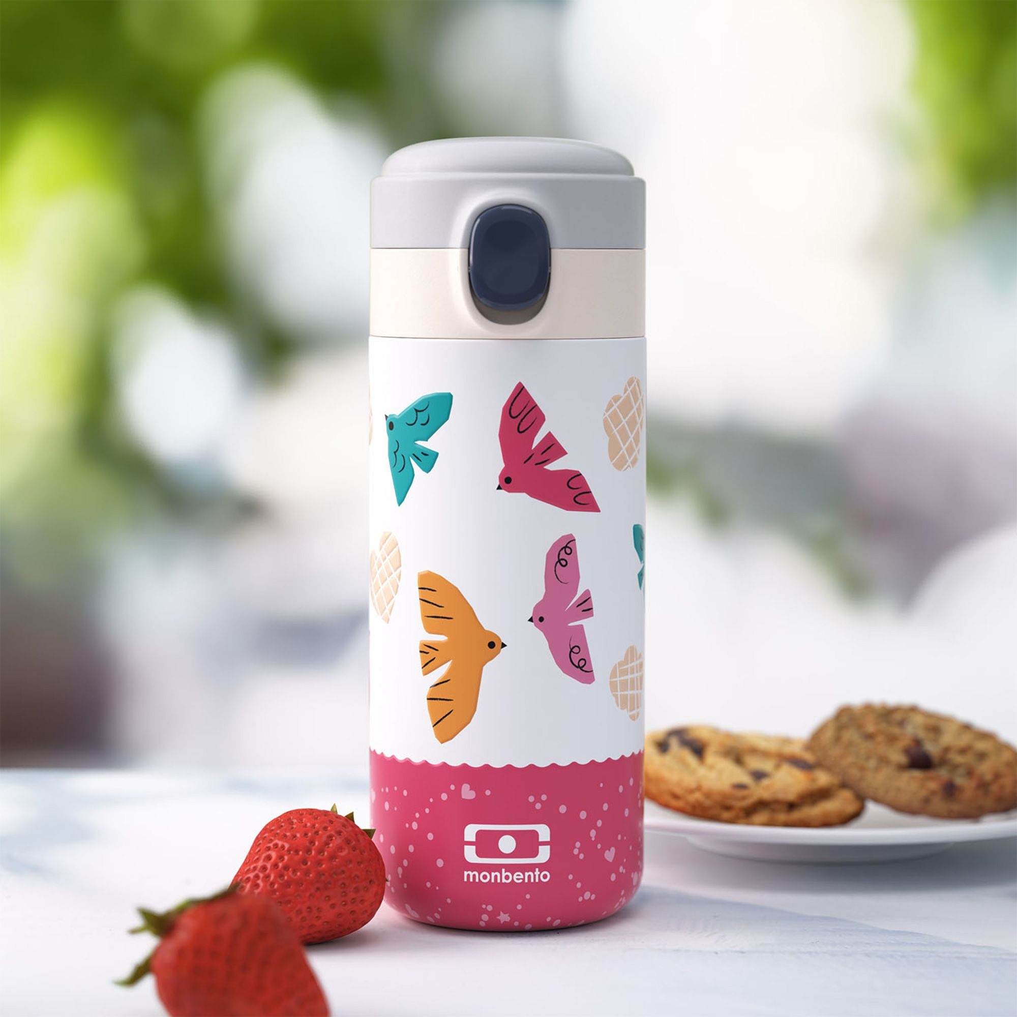 monbento - MB Pop rosa Birds - kompakte isotherme Flasche monbento - MB Pop rosa Birds - kompakte isotherme Flasche