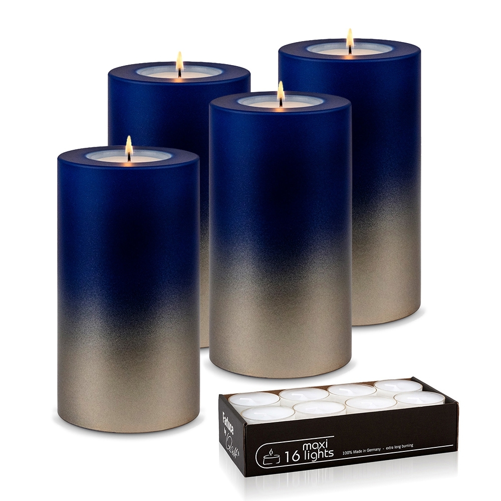 Qult Farluce Trend - Teelichthalter in Kerzenform - LEVI - Night blue / Cream Gold Qult Farluce Trend - Teelichthalter in Kerzenform - LEVI - Night blue / Cream Gold