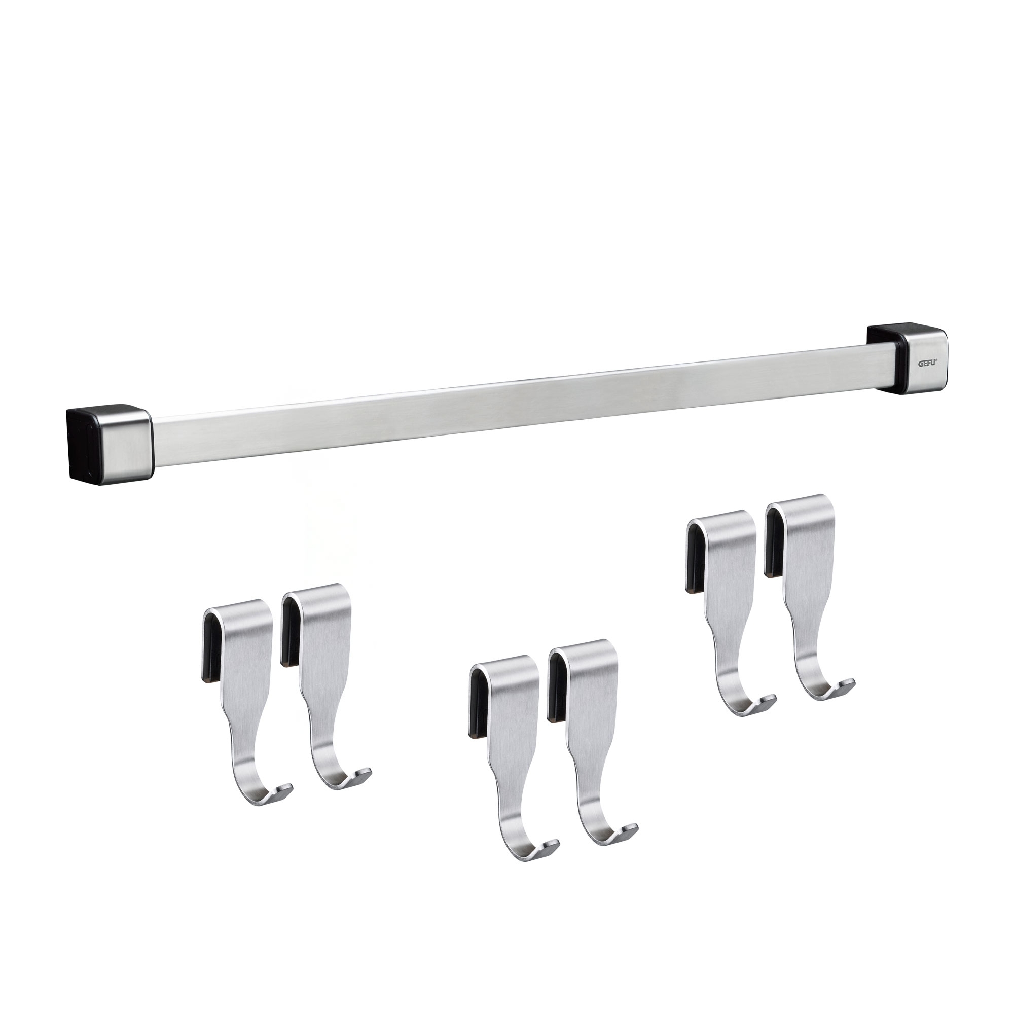 Gefu - SMARTLINE kitchen rail + 6 matching hooks