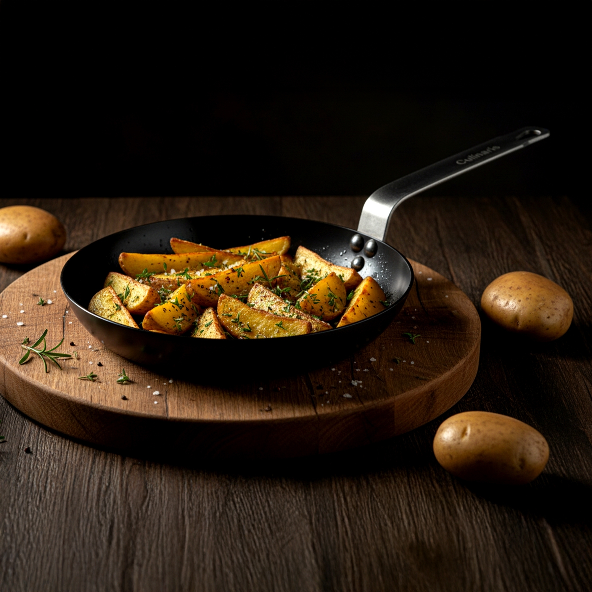 Culinaris Fierro Classico 24 cm iron pan with potatoes