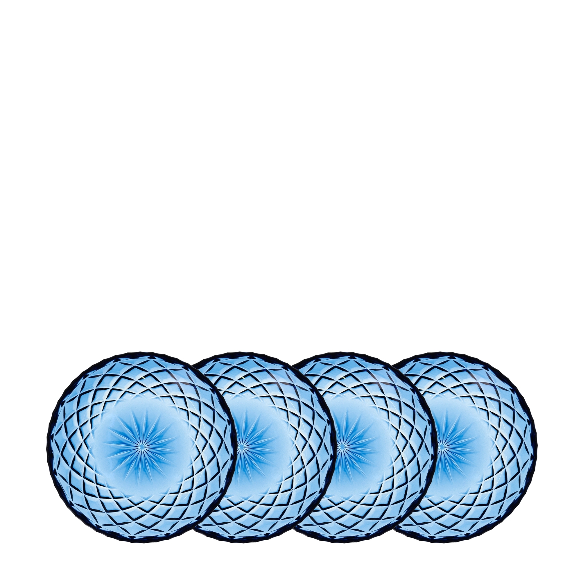 Lyngby Glas -Sorrento - Teller 16 cm - Blau - 4 Stck.
