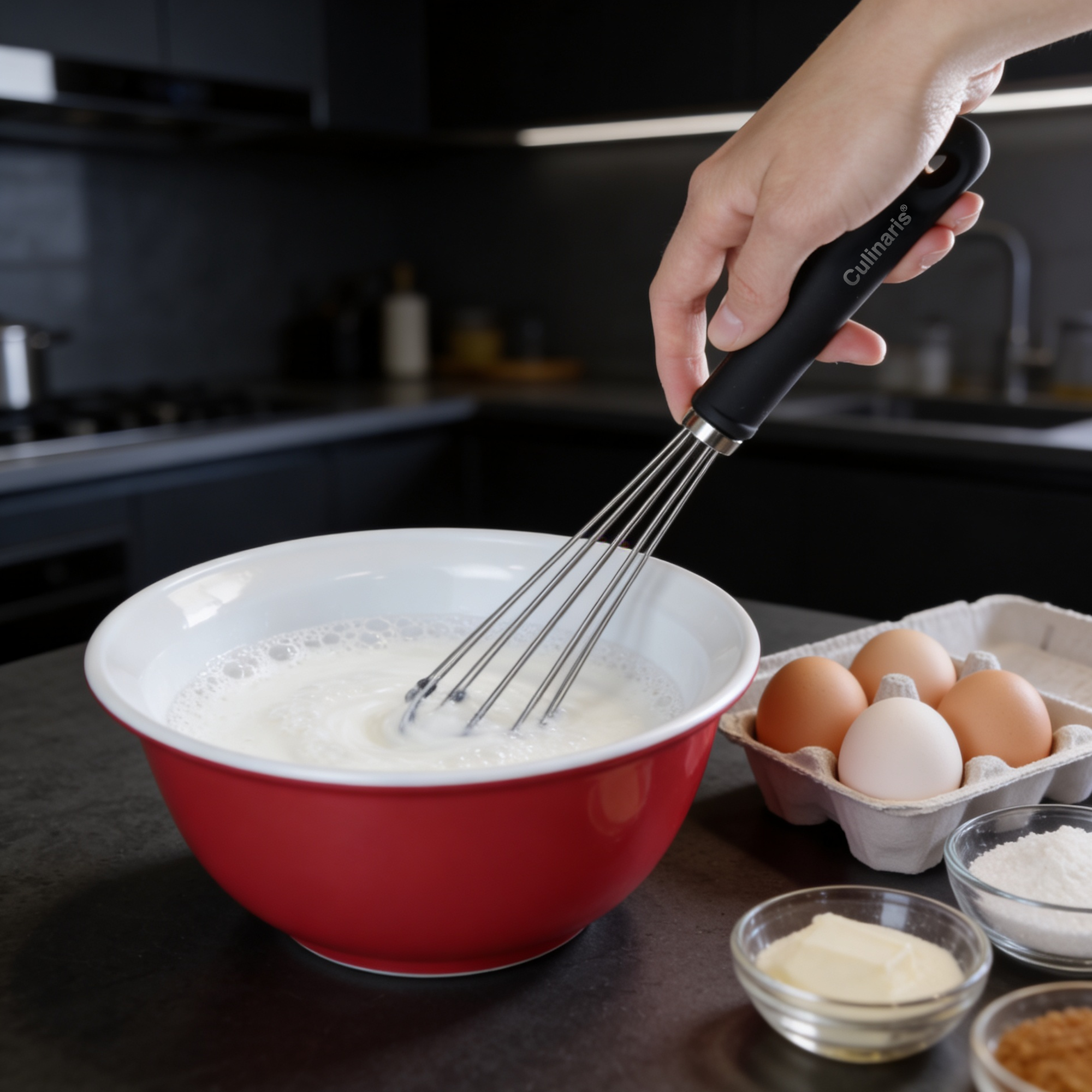 Ball Whisk - silicone - black | Culinaris