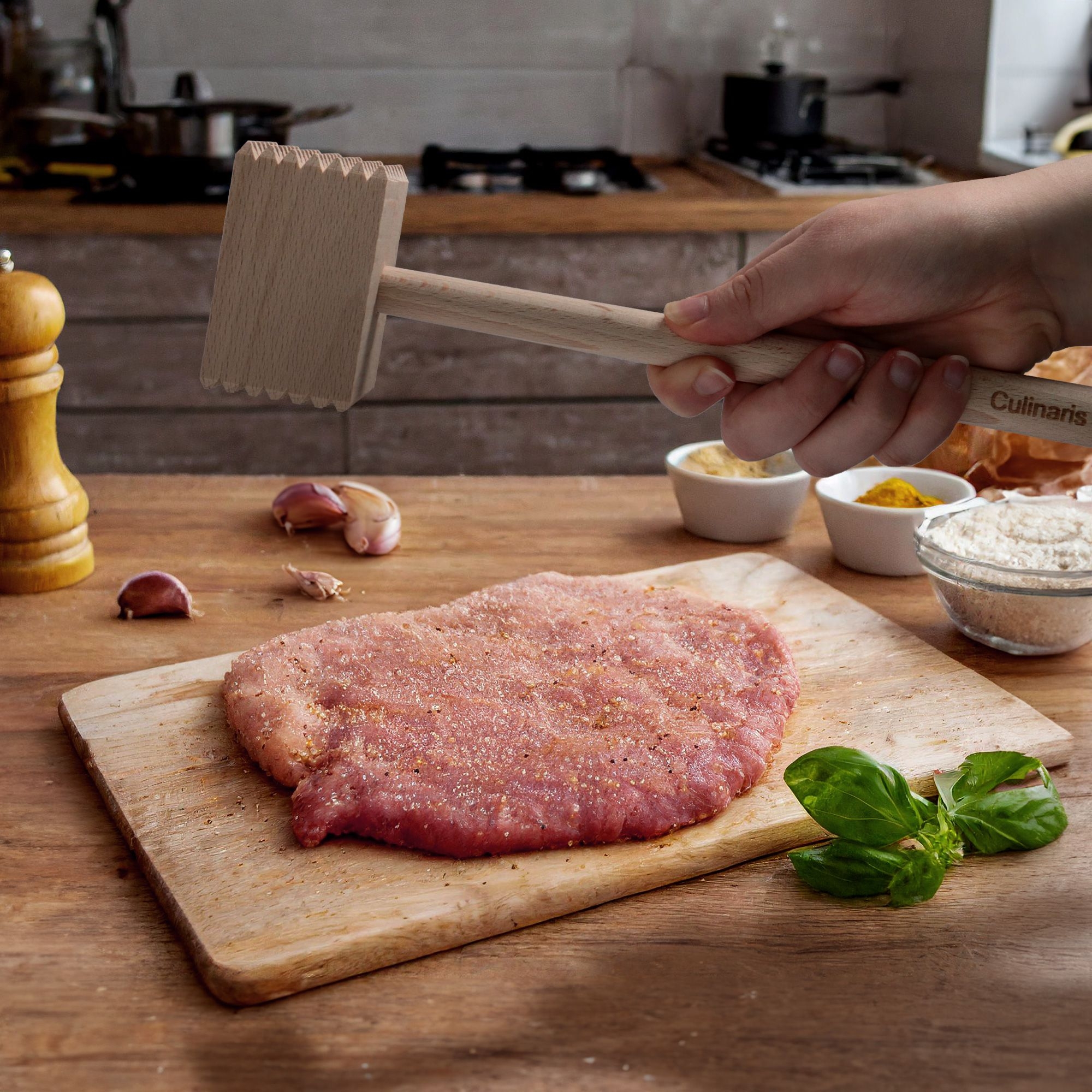 Meat hammer - 49 prongs - beech wood - 30 cm | Culinaris Meat hammer - 49 prongs - beech wood - 30 cm | Culinaris