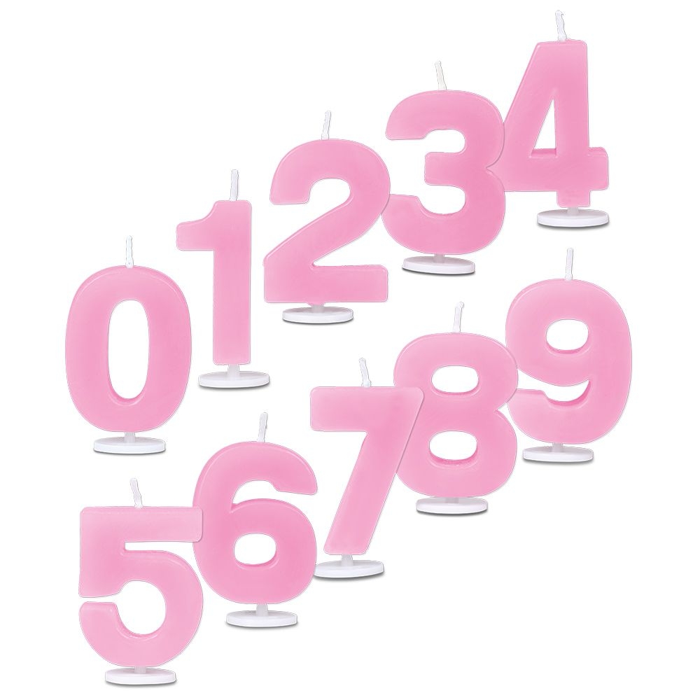 Städter - Kerze Ziffer - 4,5 cm - Rosa mit Halter Städter - Kerze Ziffer - 4,5 cm - Rosa mit Halter