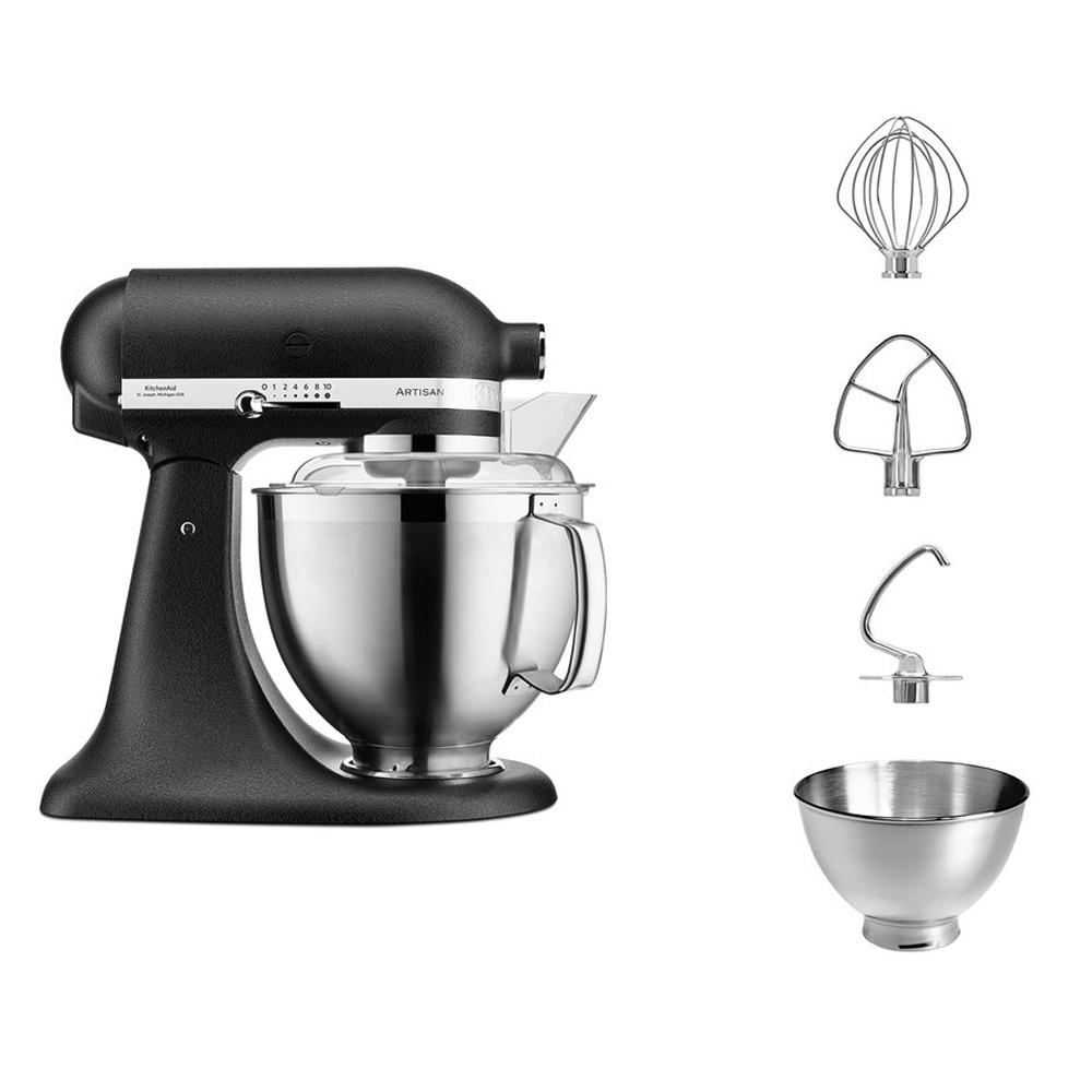 KitchenAid - Artisan Küchenmaschine 5KSM185PS -  Set - Gusseisen Schwarz