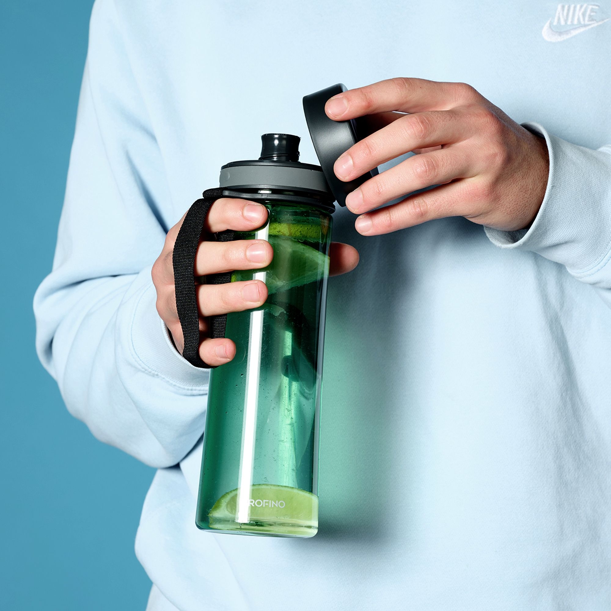 Profino - Infuze Trinkflasche mit Sieb - 600 ml - Blau