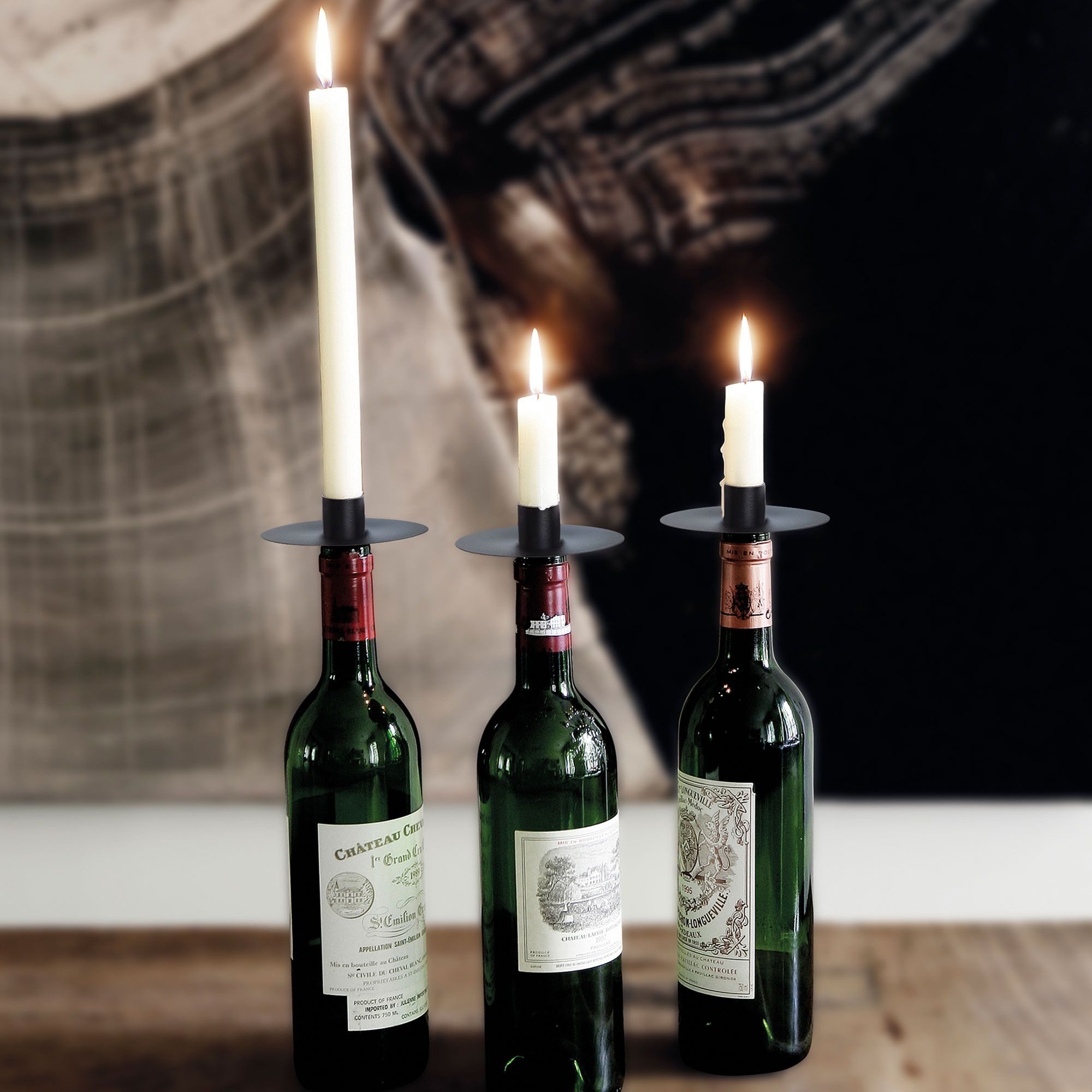 Cilio - Flaschenkerzenhalter CAPPO - schwarz matt Cilio - Flaschenkerzenhalter CAPPO - schwarz matt