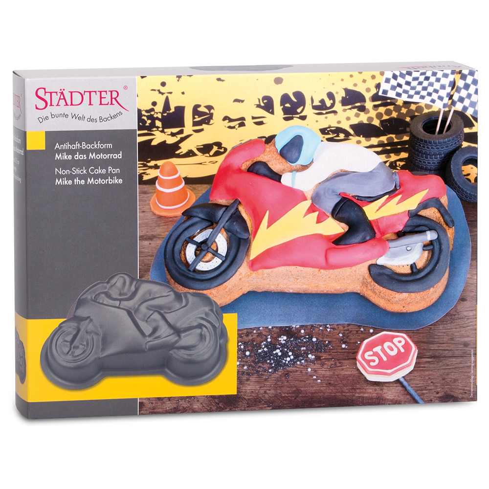 Städter - Cake mould Mike the motorcycle - 28,5 x 18,5 x 6,5 cm - 2.000 ml
