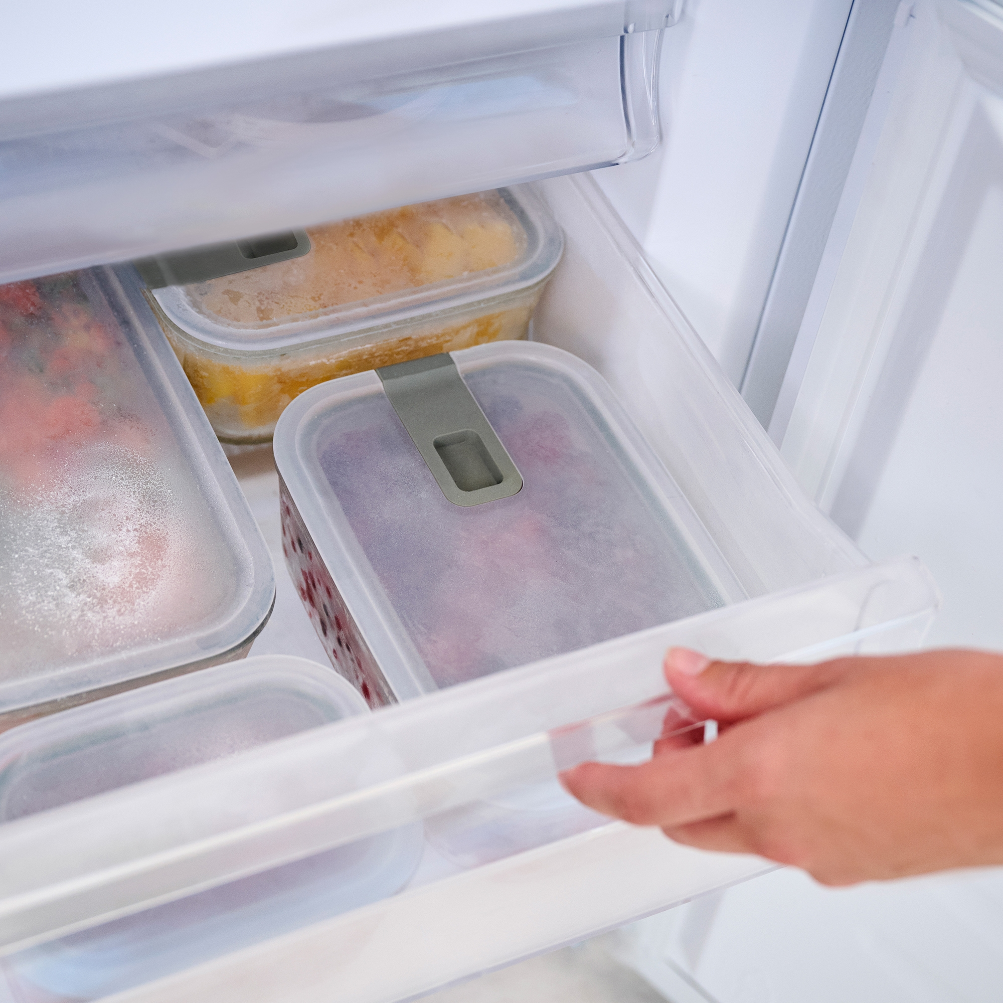 Mepal - Easyclip glass storage box 2.0 - 3-piece set - 2x 700 ml +1500ml - Nordic Sage