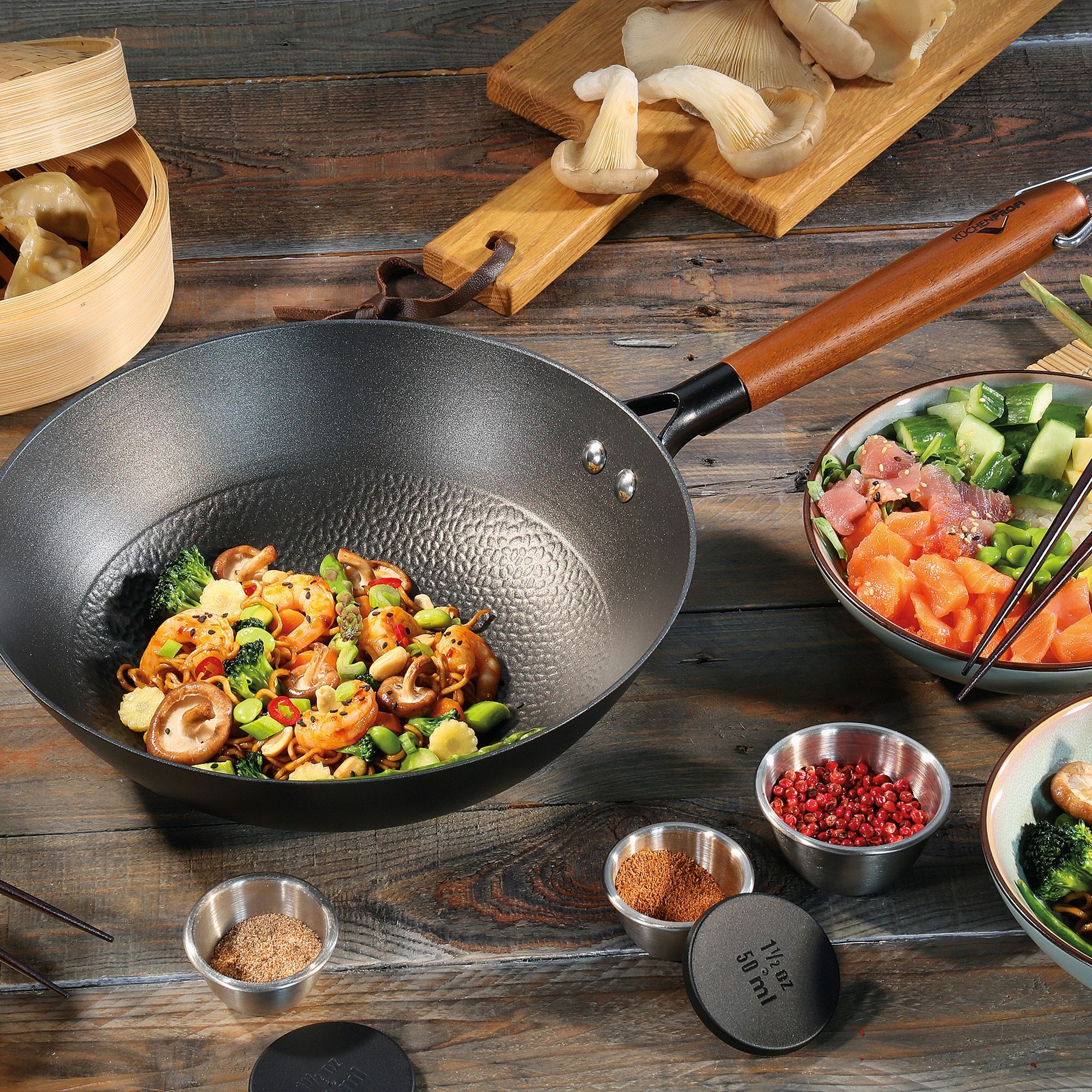Küchenprofi - COUNTRY - Wok pan with wooden handle Küchenprofi - COUNTRY - Wok pan with wooden handle