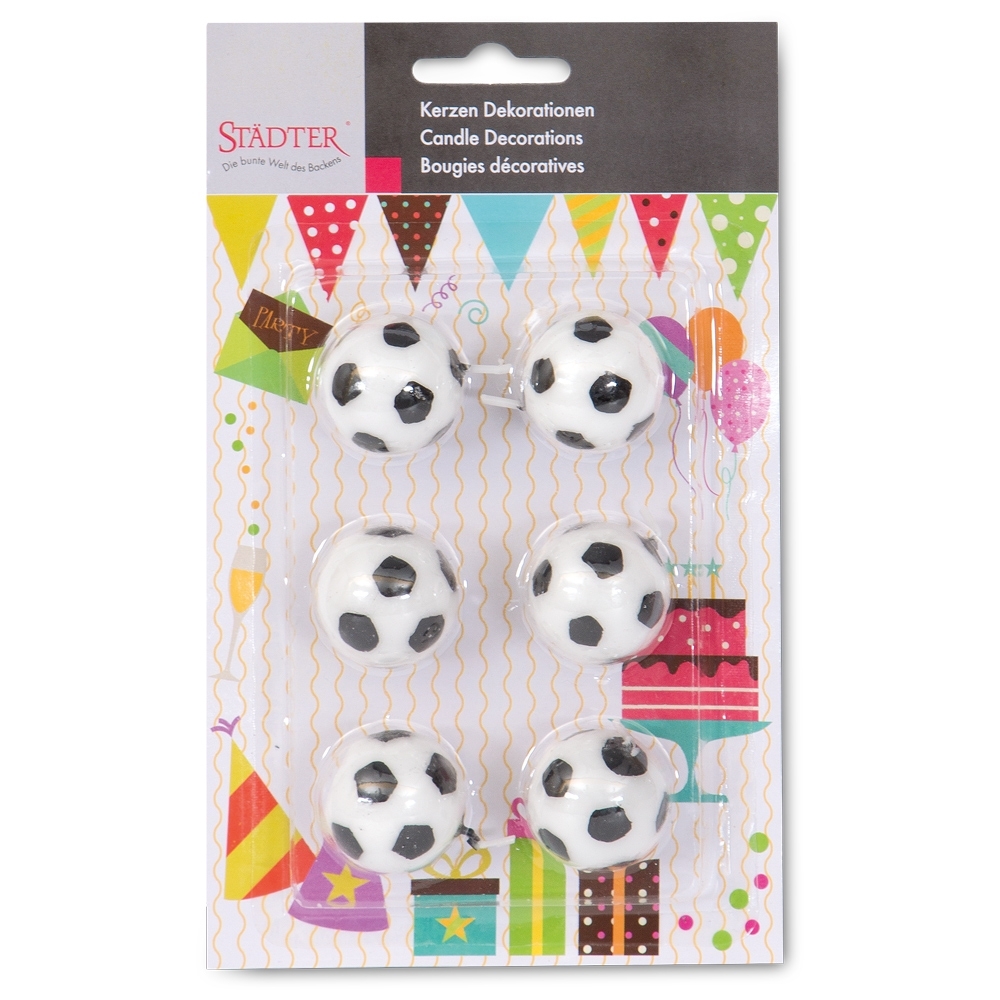 Städter - Kerze Fußball Weiß - 2,5 cm - 6-teiliges Set Städter - Kerze Fußball Weiß - 2,5 cm - 6-teiliges Set