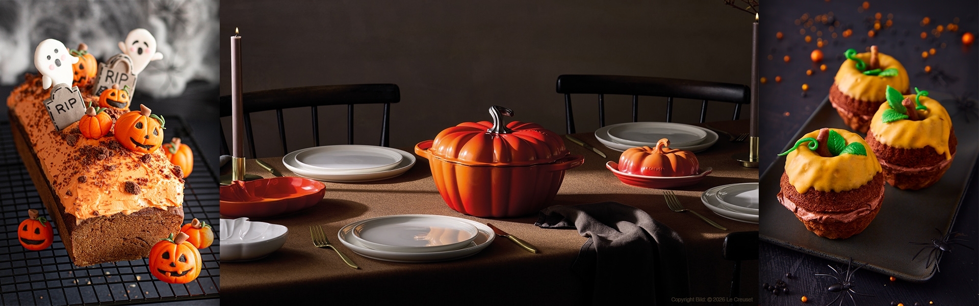 Verschiedene bunt verzierte Halloween-Kekse