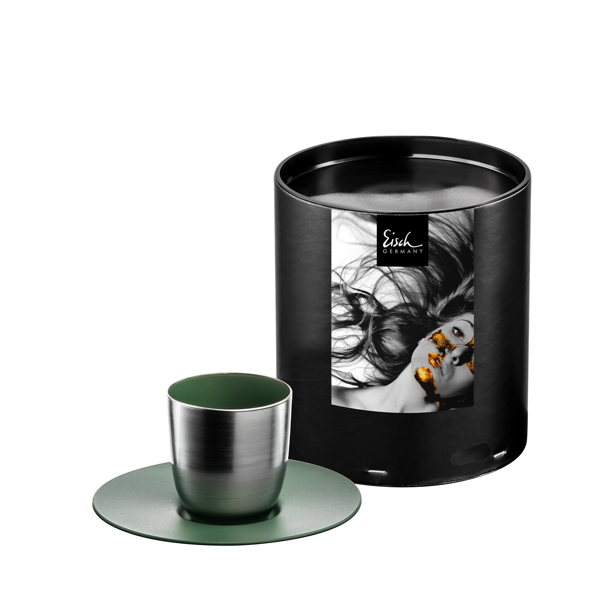 Eisch – COSMO COLLECT espresso set, silver/green