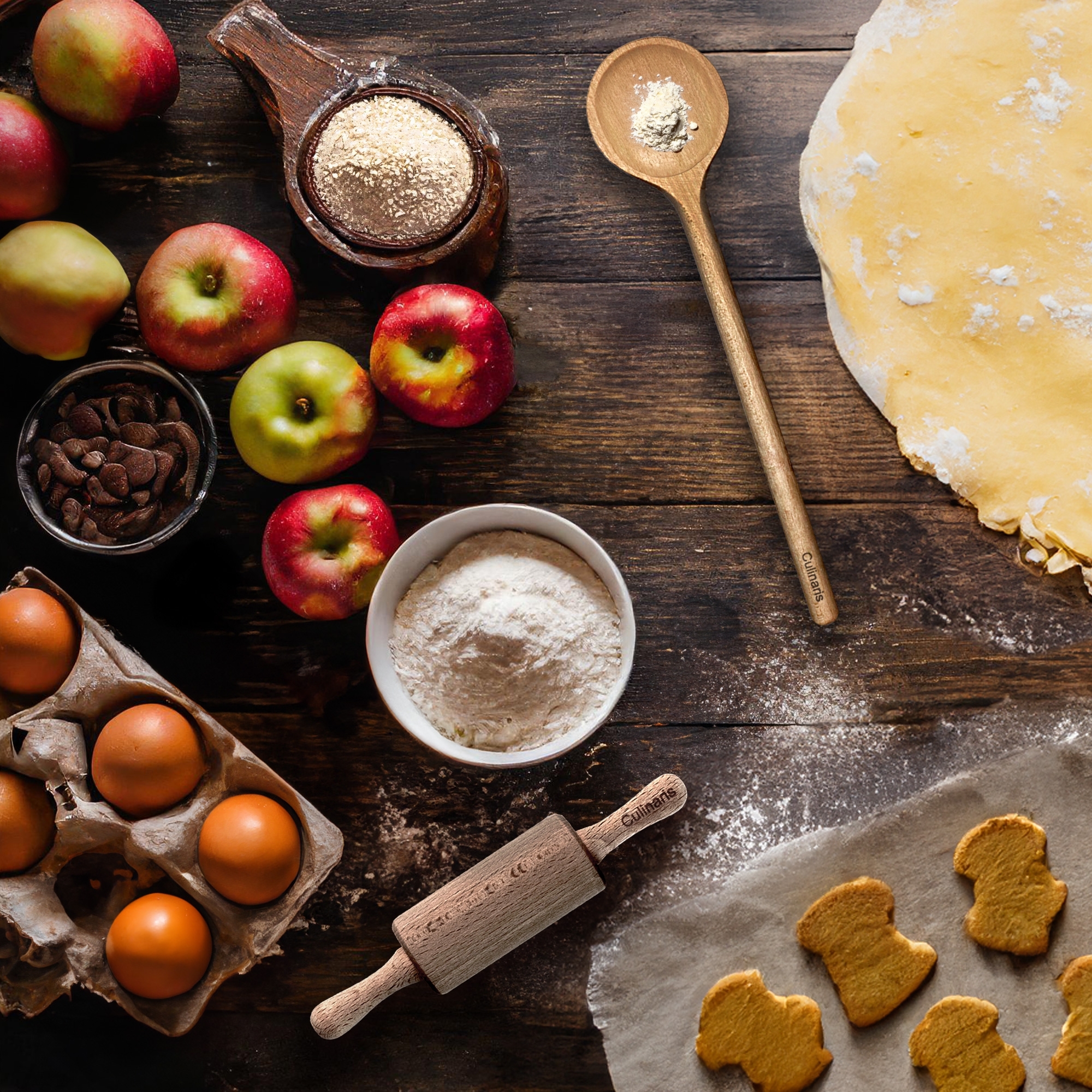 Round wooden spoon - maple wood - 20 cm | Culinaris Round wooden spoon - maple wood - 20 cm | Culinaris